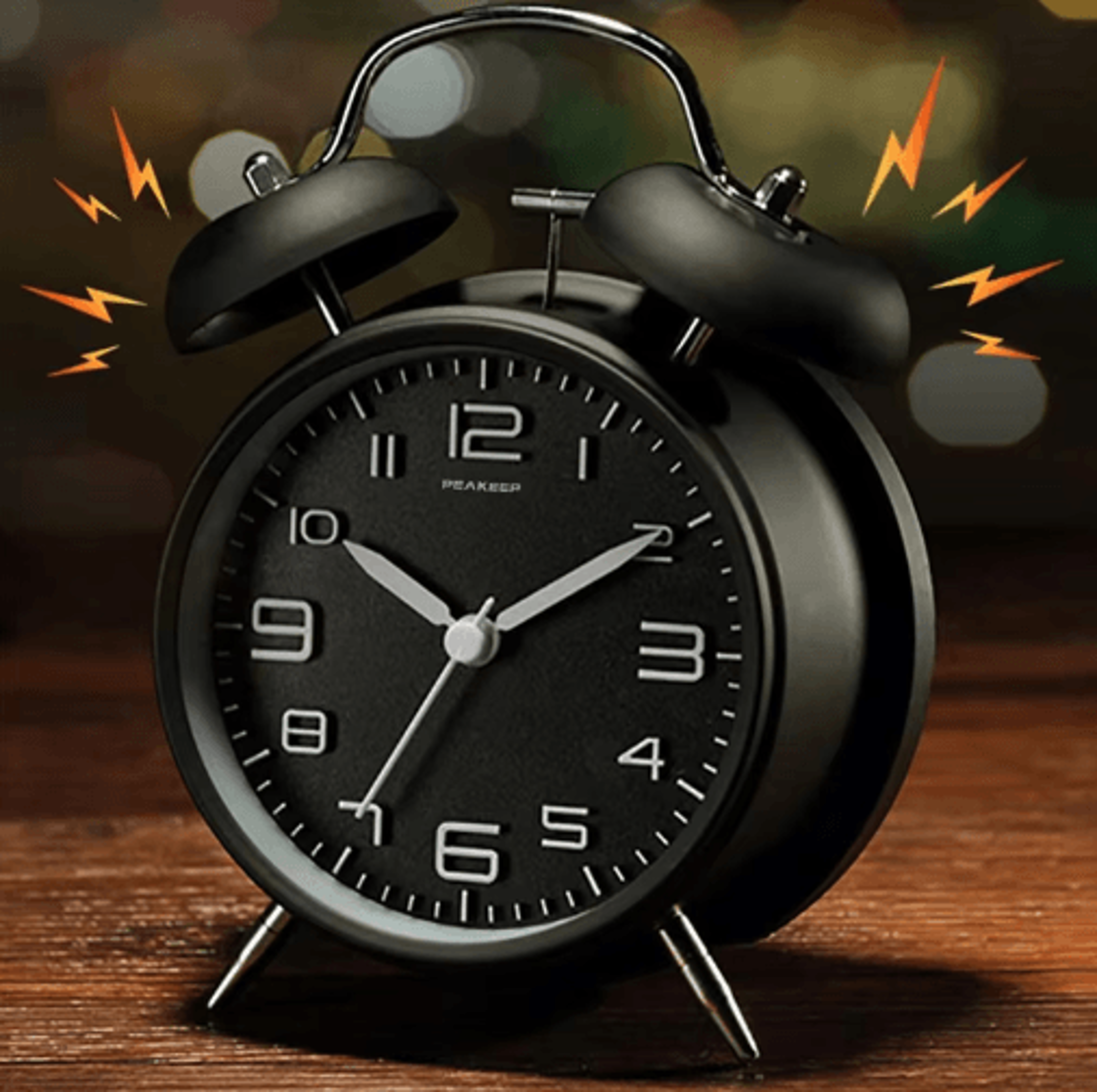 4Inch Twin Bell Alarm Clock  Loud Metal Desk Clock With Backlight 0