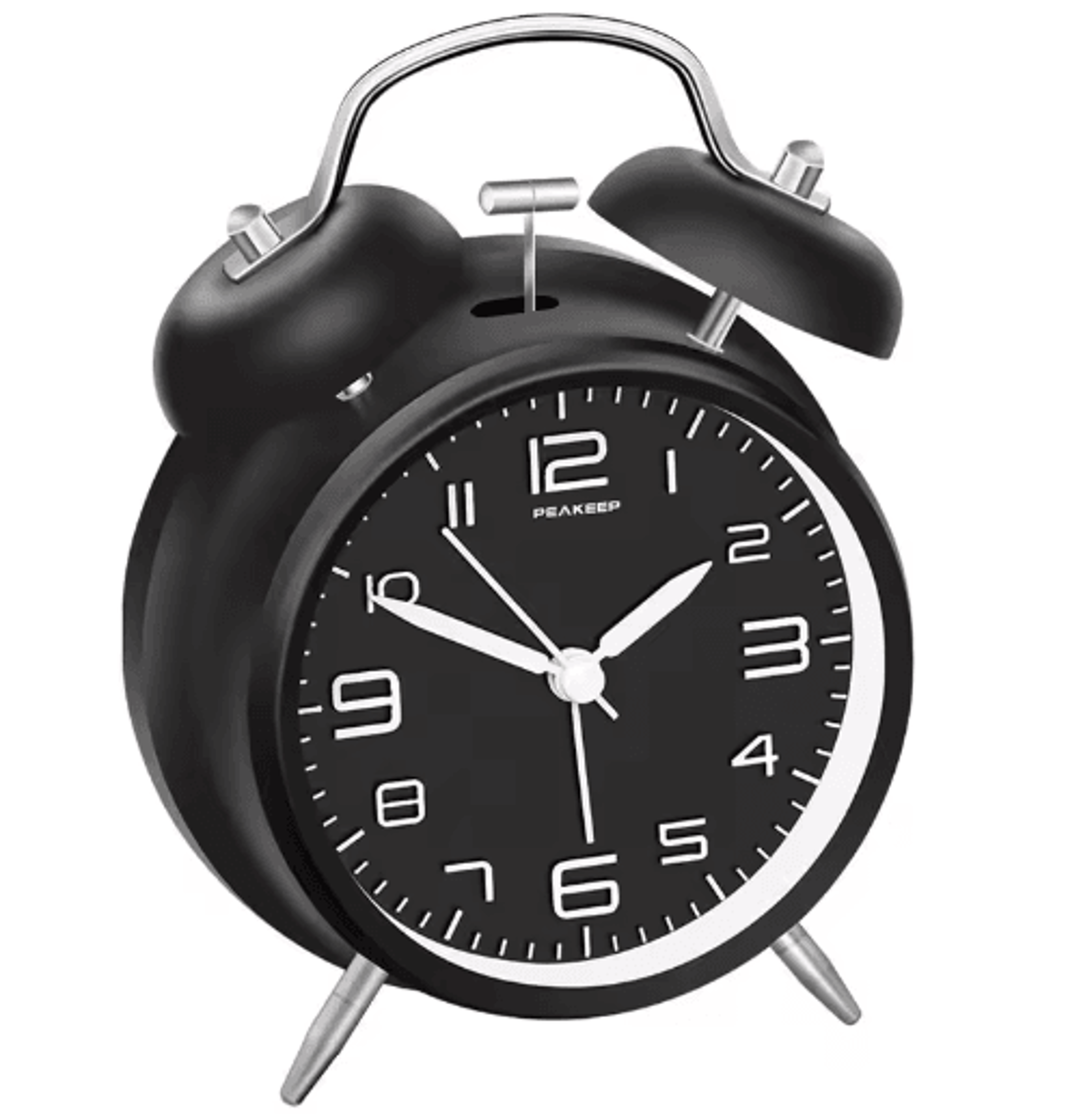 4Inch Twin Bell Alarm Clock  Loud Metal Desk Clock With Backlight 4