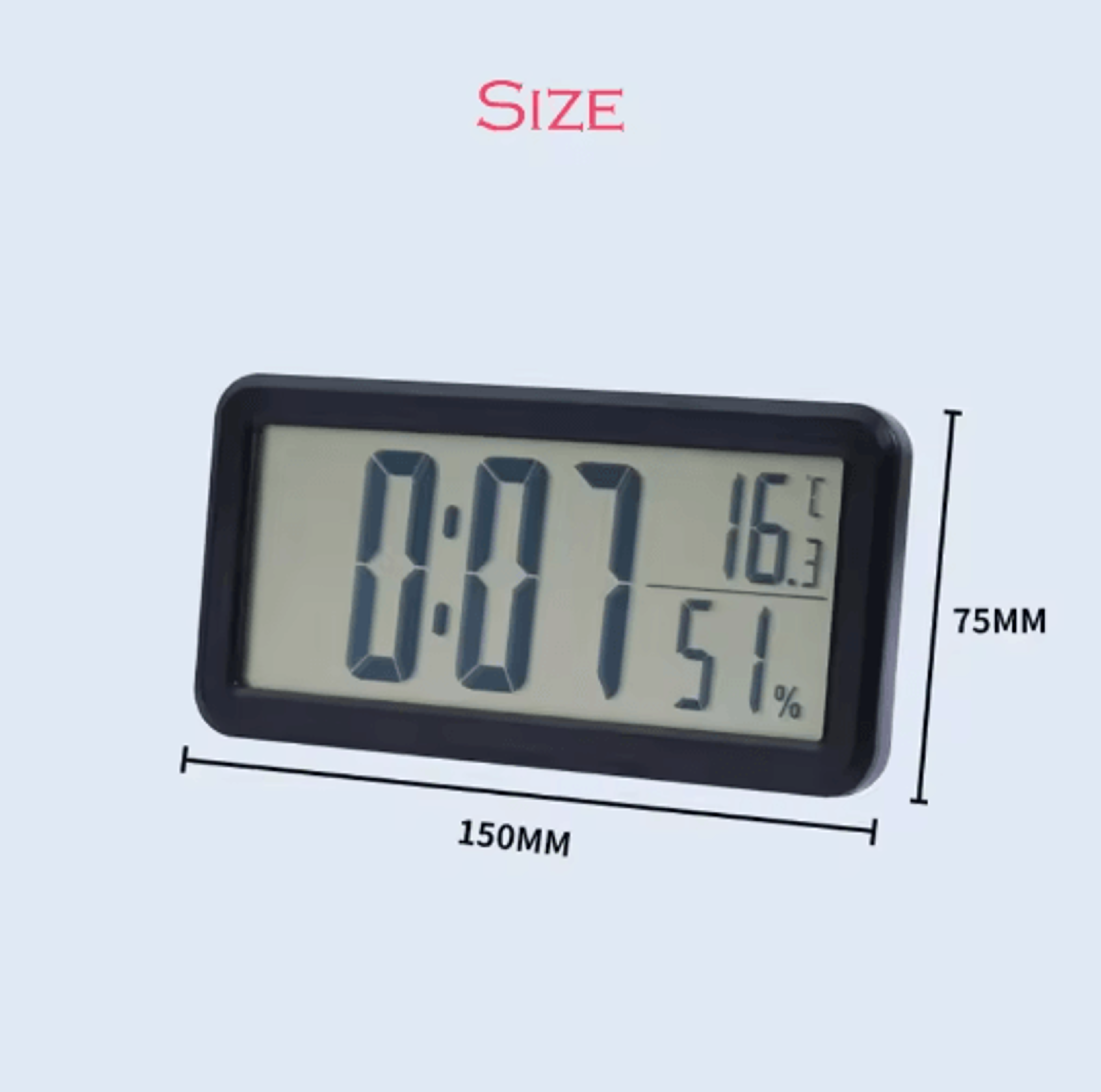 Slim Nordic Digital Alarm Clock  Large LED BatteryPowered Desk Clock 3