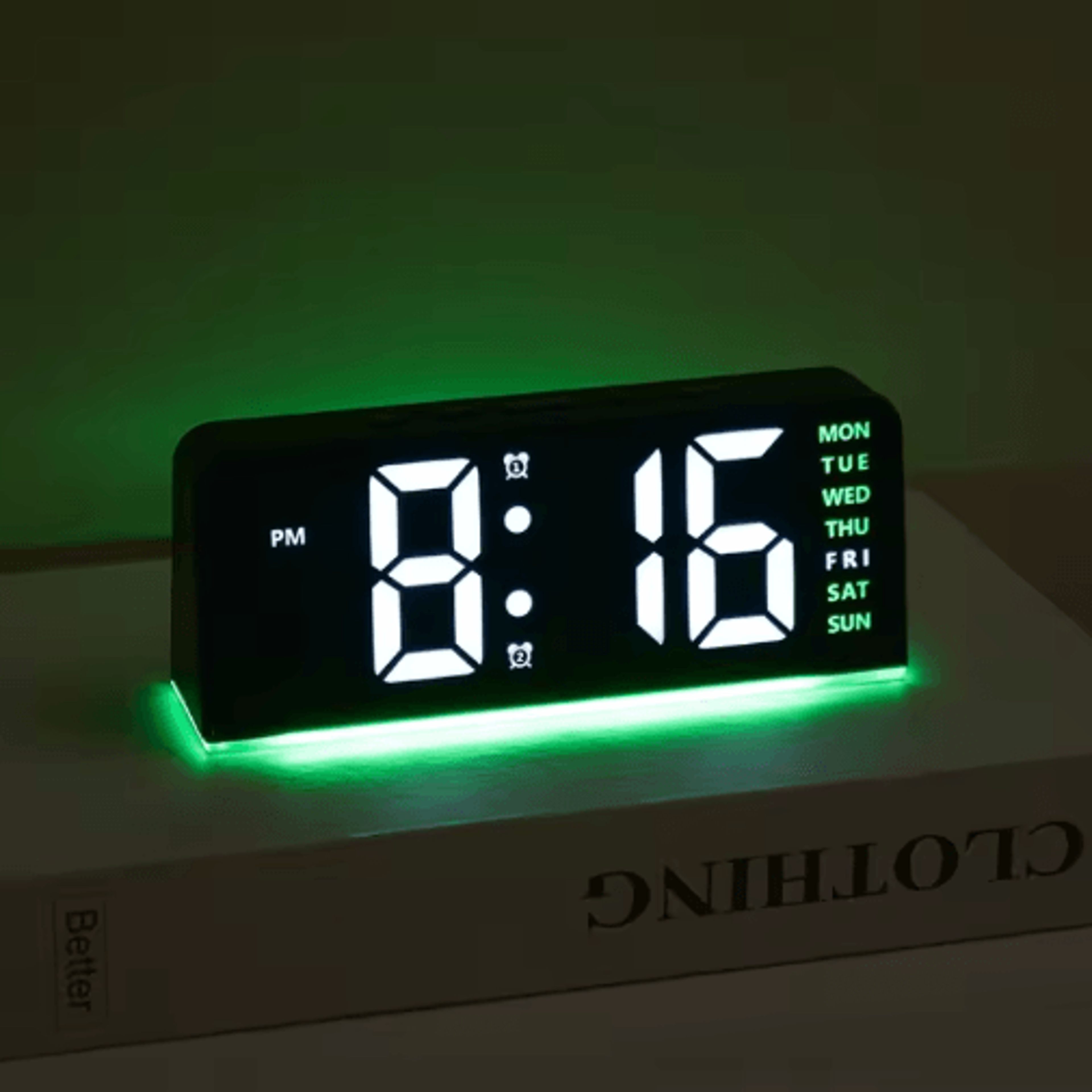 USB Digital Alarm Clock  Mood Light Dual Alarms  Temperature Display 5
