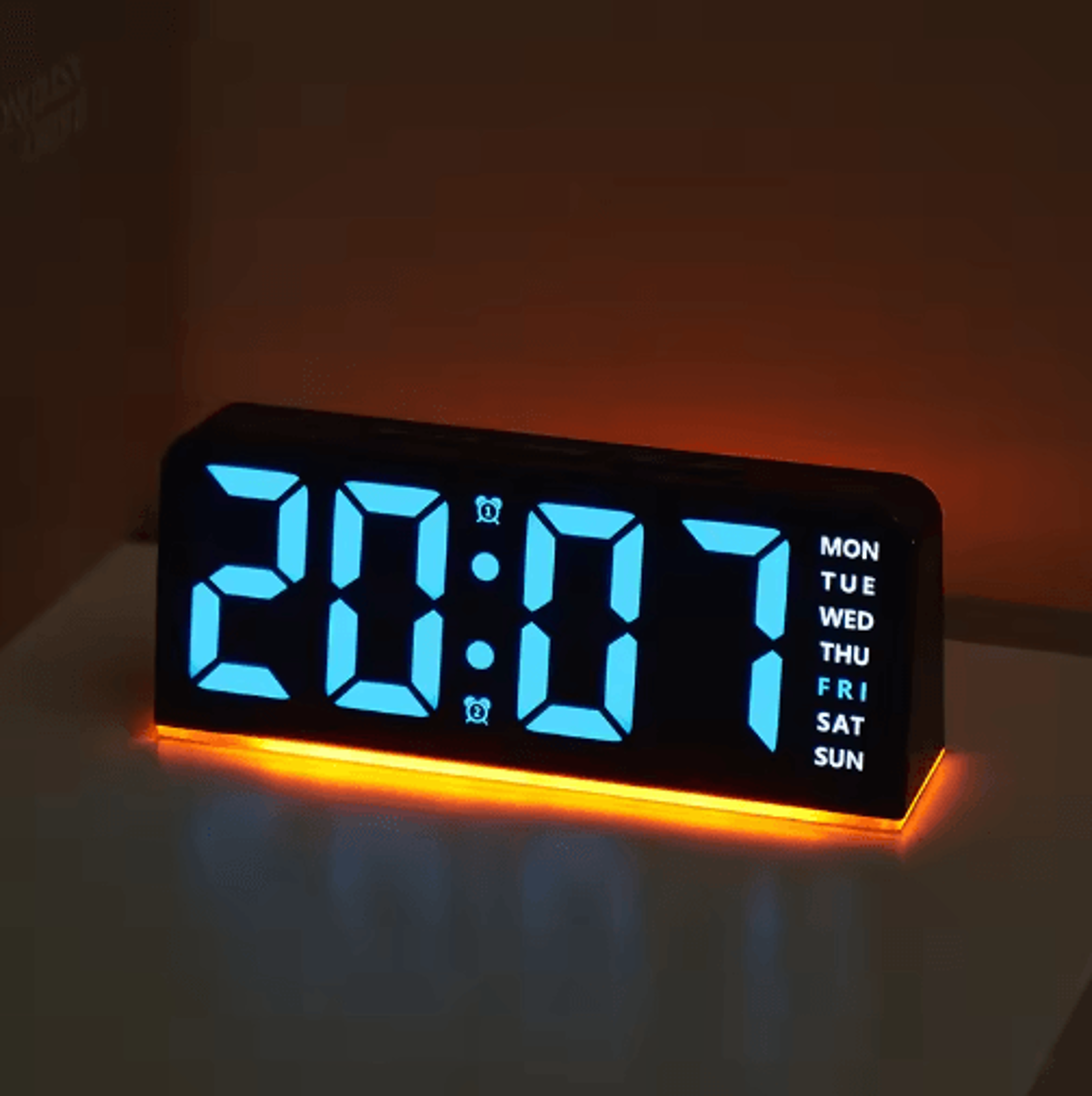 USB Digital Alarm Clock  Mood Light Dual Alarms  Temperature Display 11