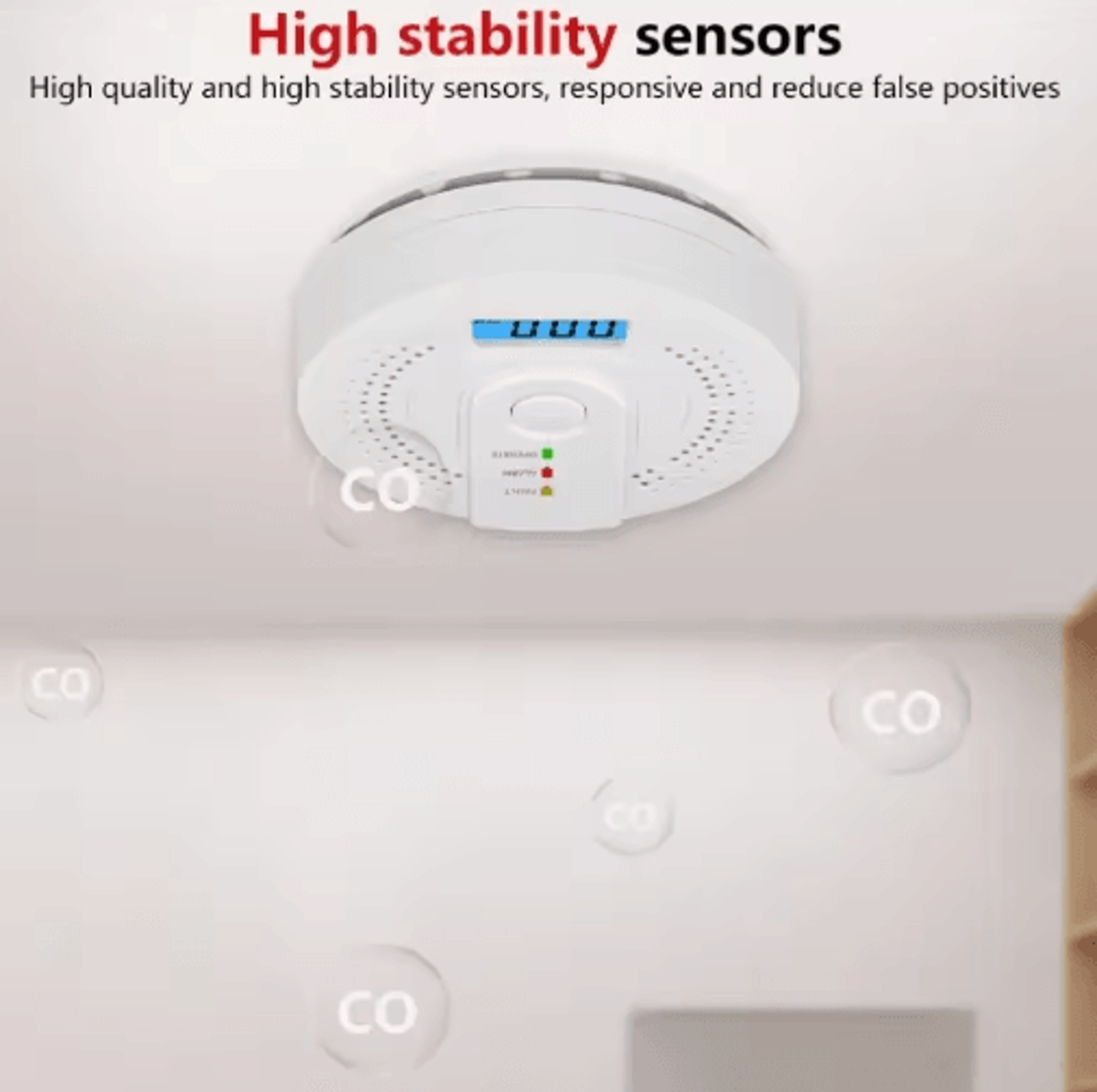 Carbon Monoxide Alarm  HighSensitivity CO Detector With LCD Display 6