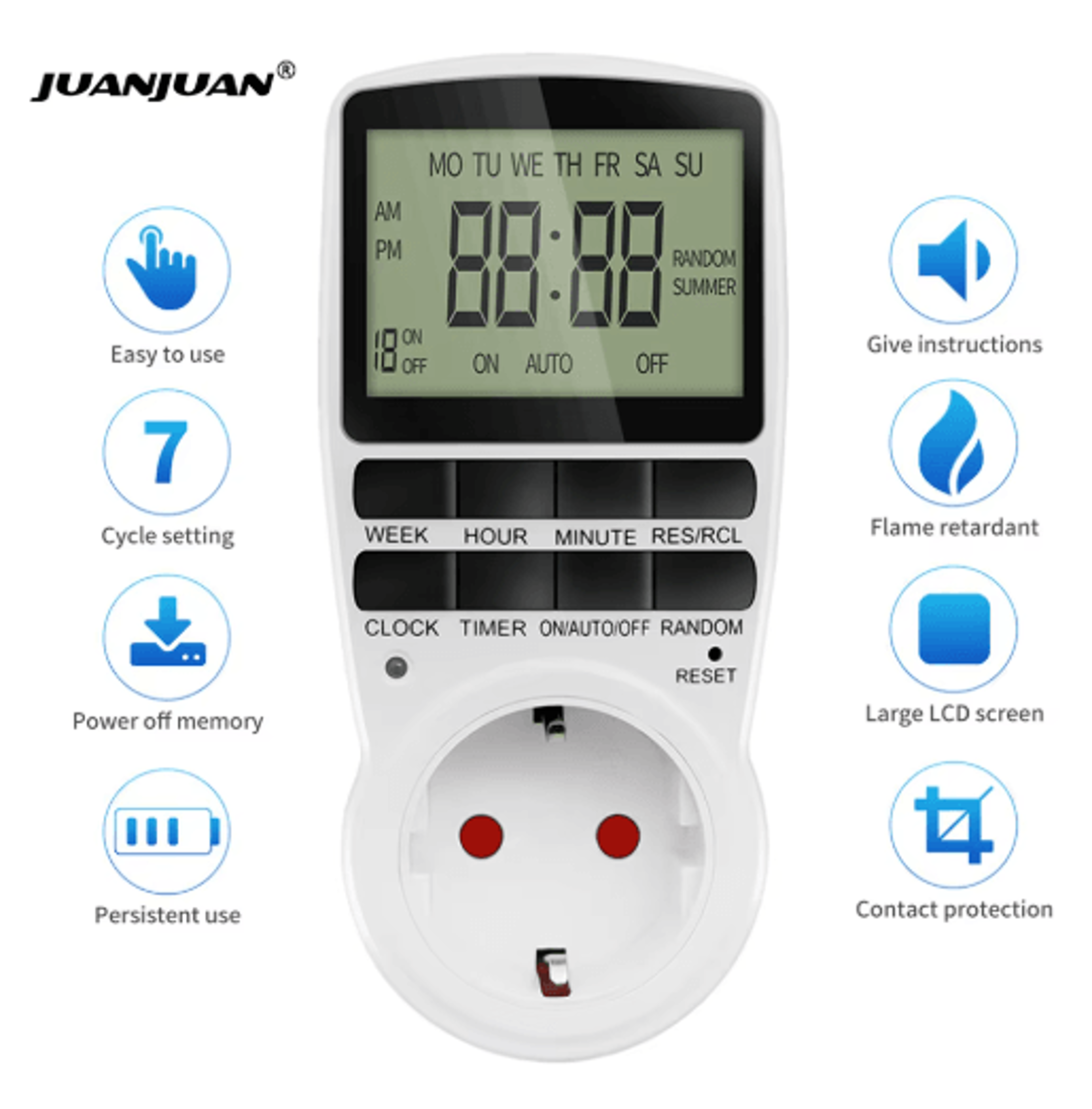1224Hour Digital Timer Switch  Programmable PlugIn Outlet 8