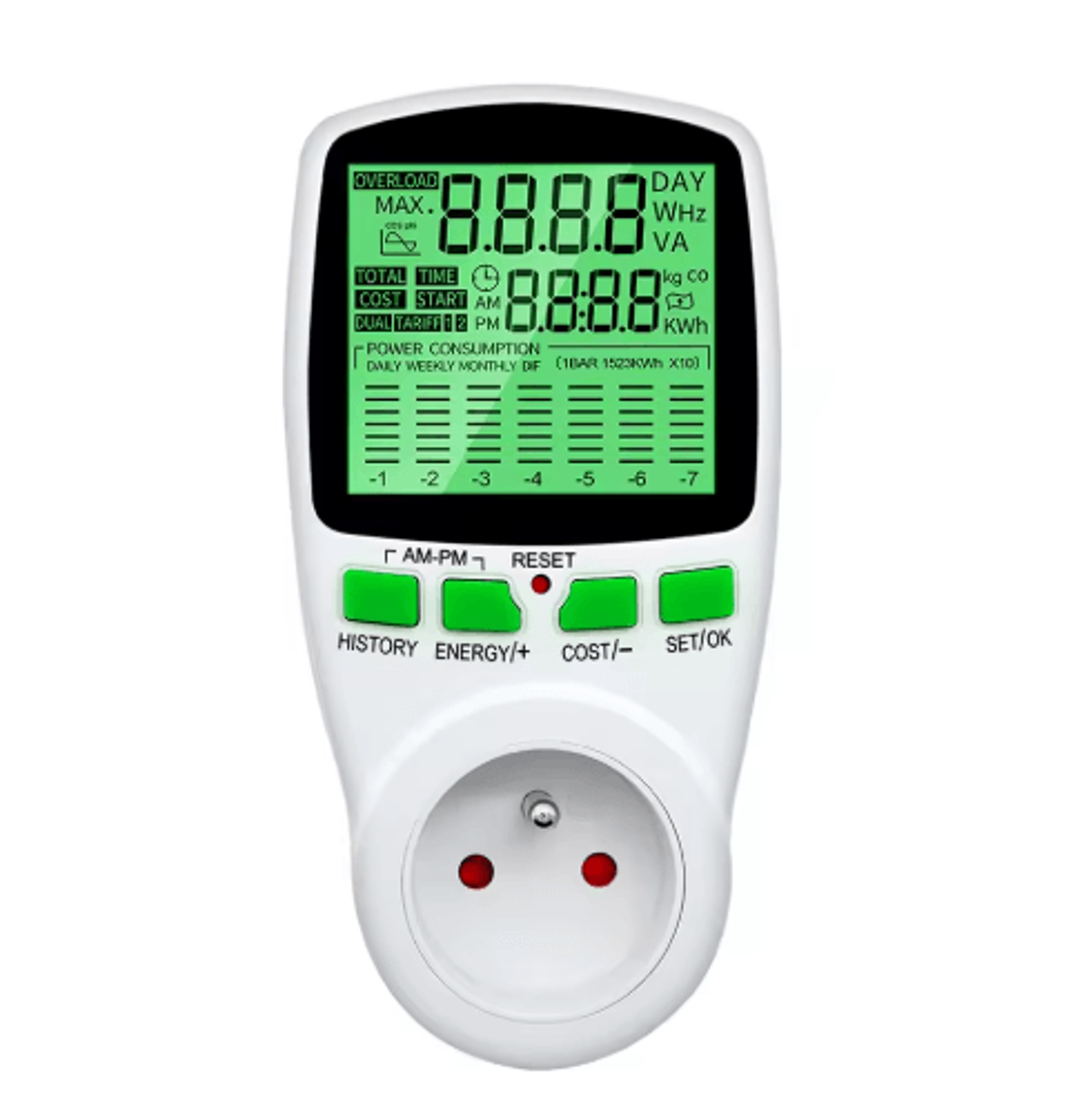 Digital LCD Energy Watt Meter  KWh Electricity  Outlet Power Analyzer 5