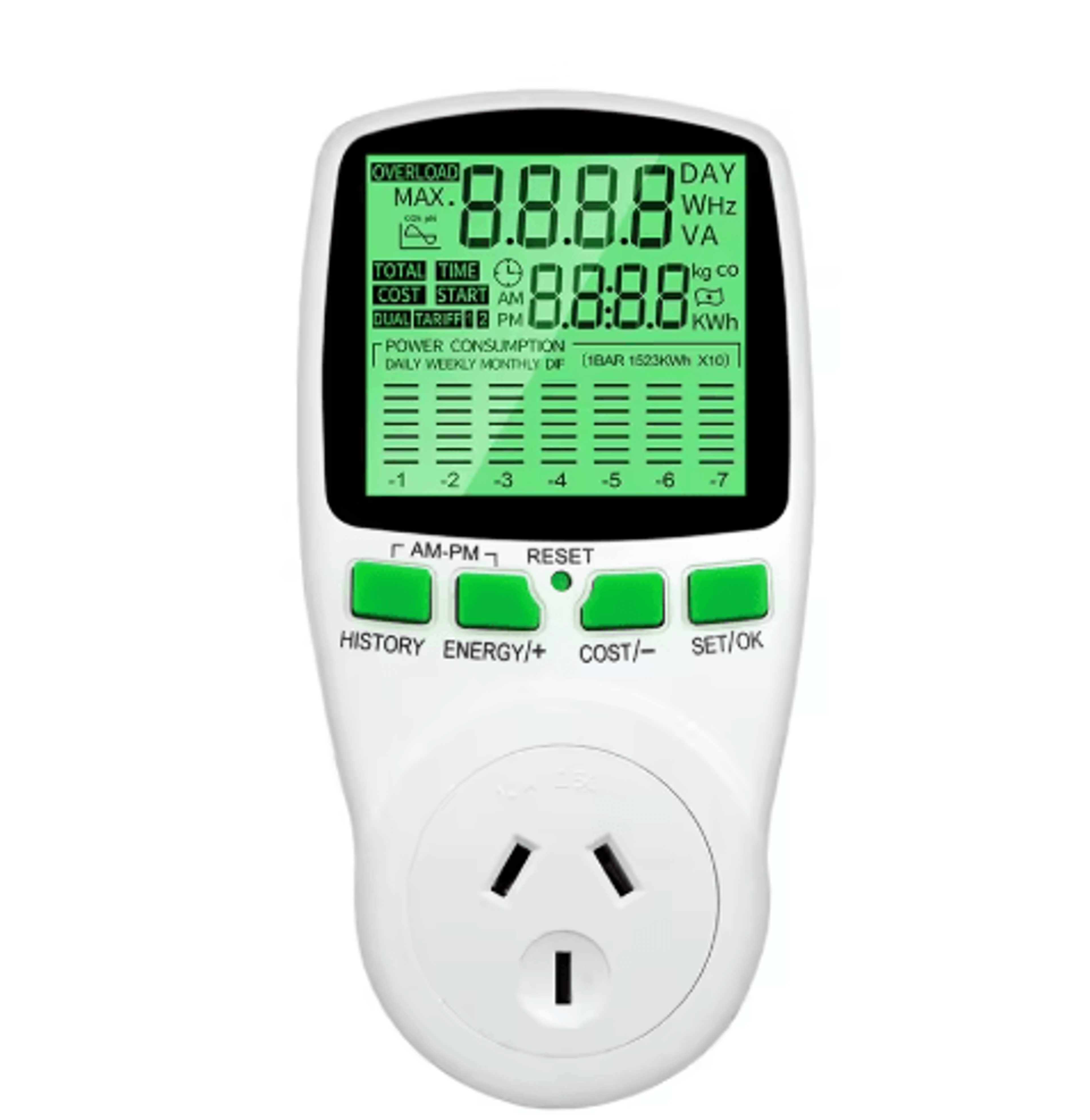 Digital LCD Energy Watt Meter  KWh Electricity  Outlet Power Analyzer 8