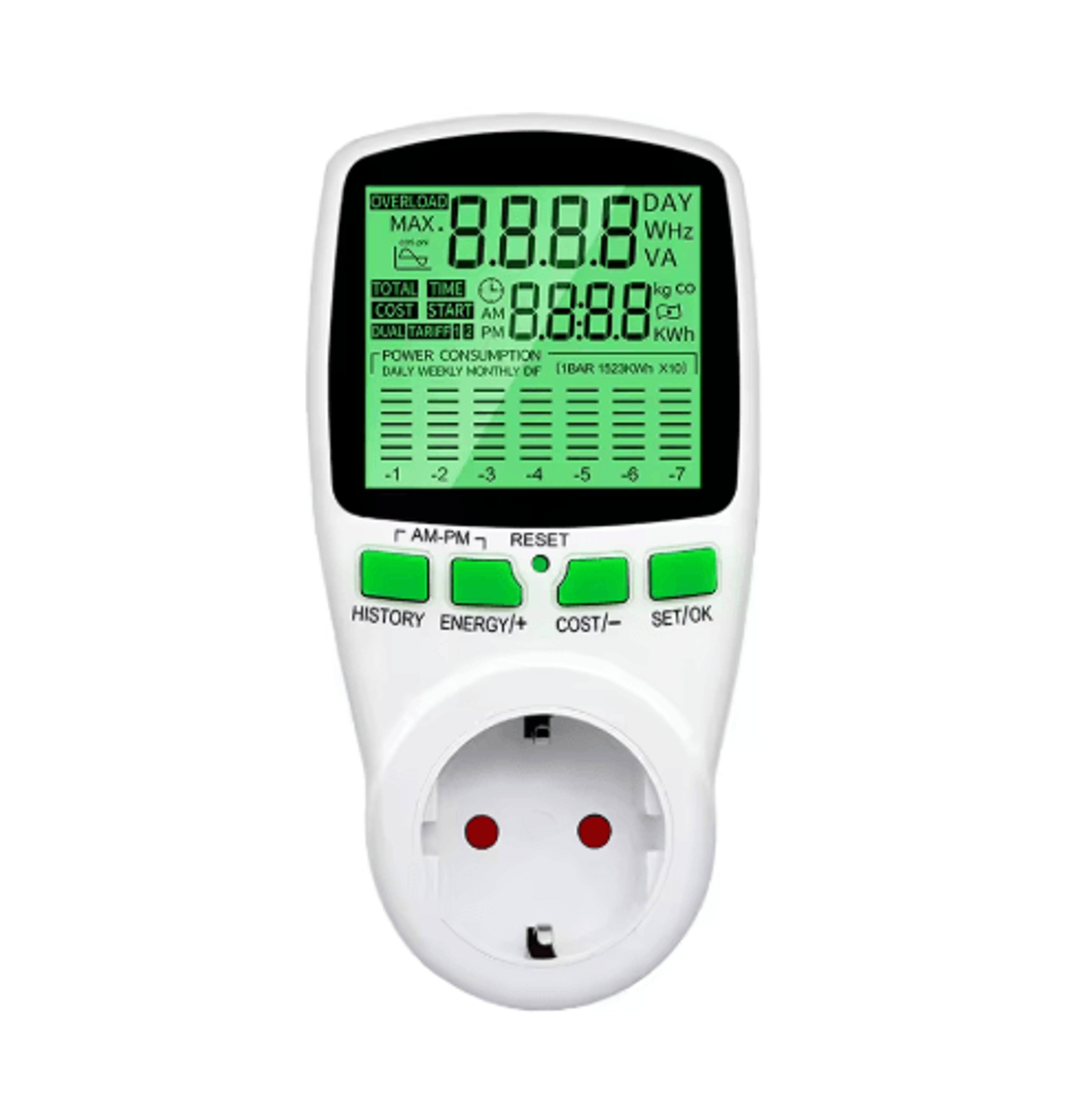 Digital LCD Energy Watt Meter  KWh Electricity  Outlet Power Analyzer 9