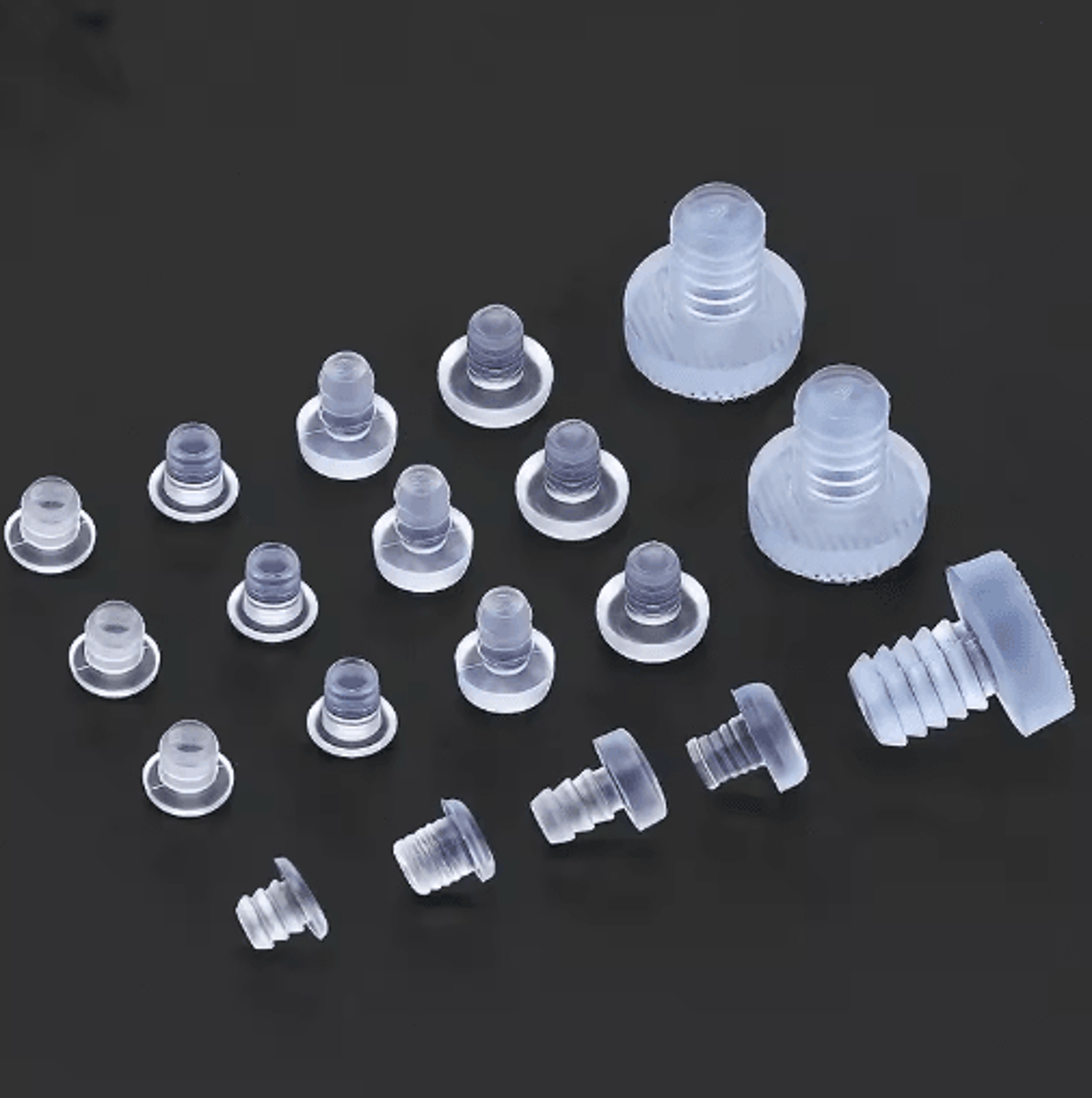 20PCS Transparent Rubber Cabinet Bumpers  AntiCollision Hole Plugs 0