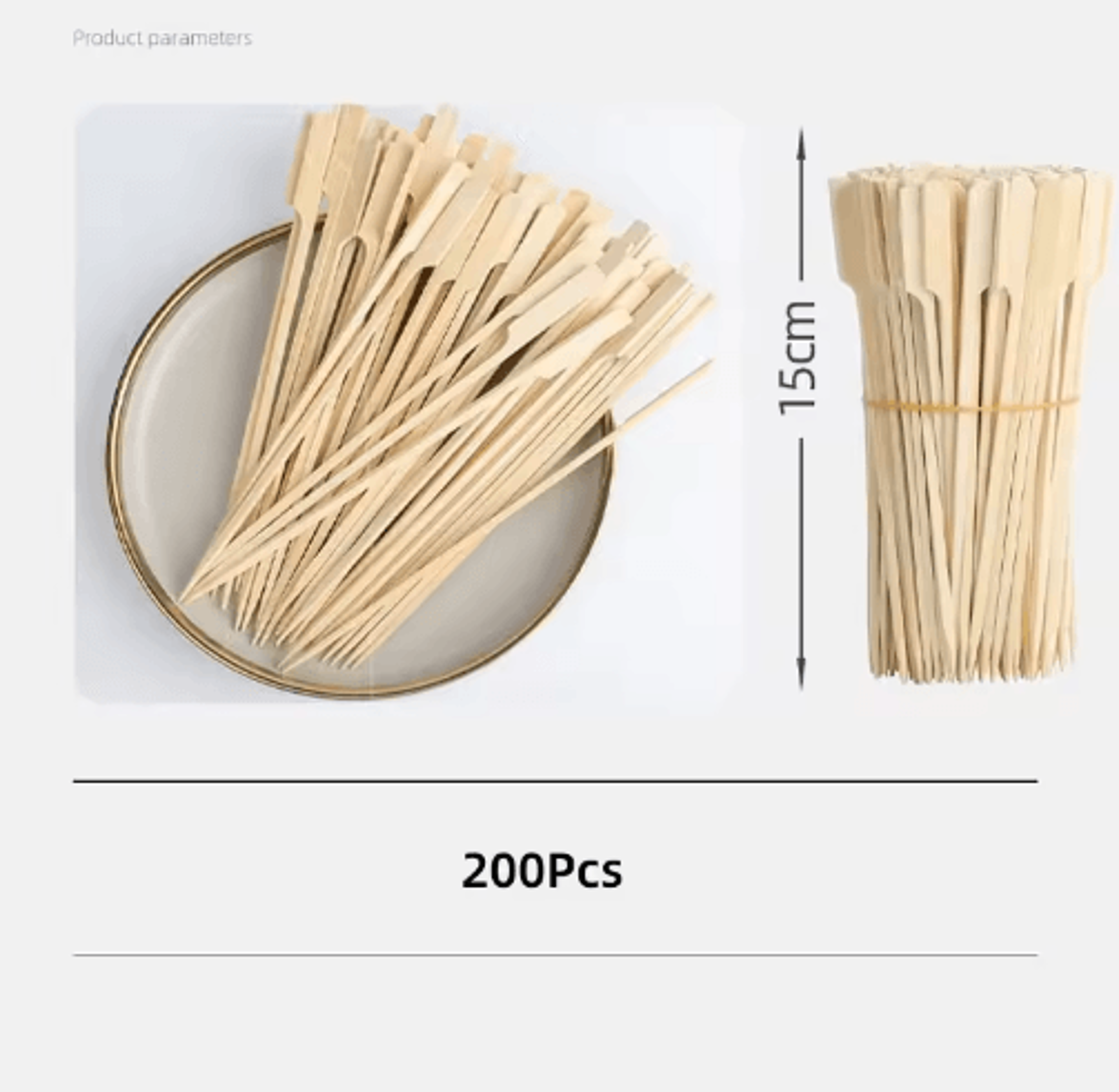 100200PCS Bamboo Fruit Sticks  Disposable Appetizer  Dessert Picks 4