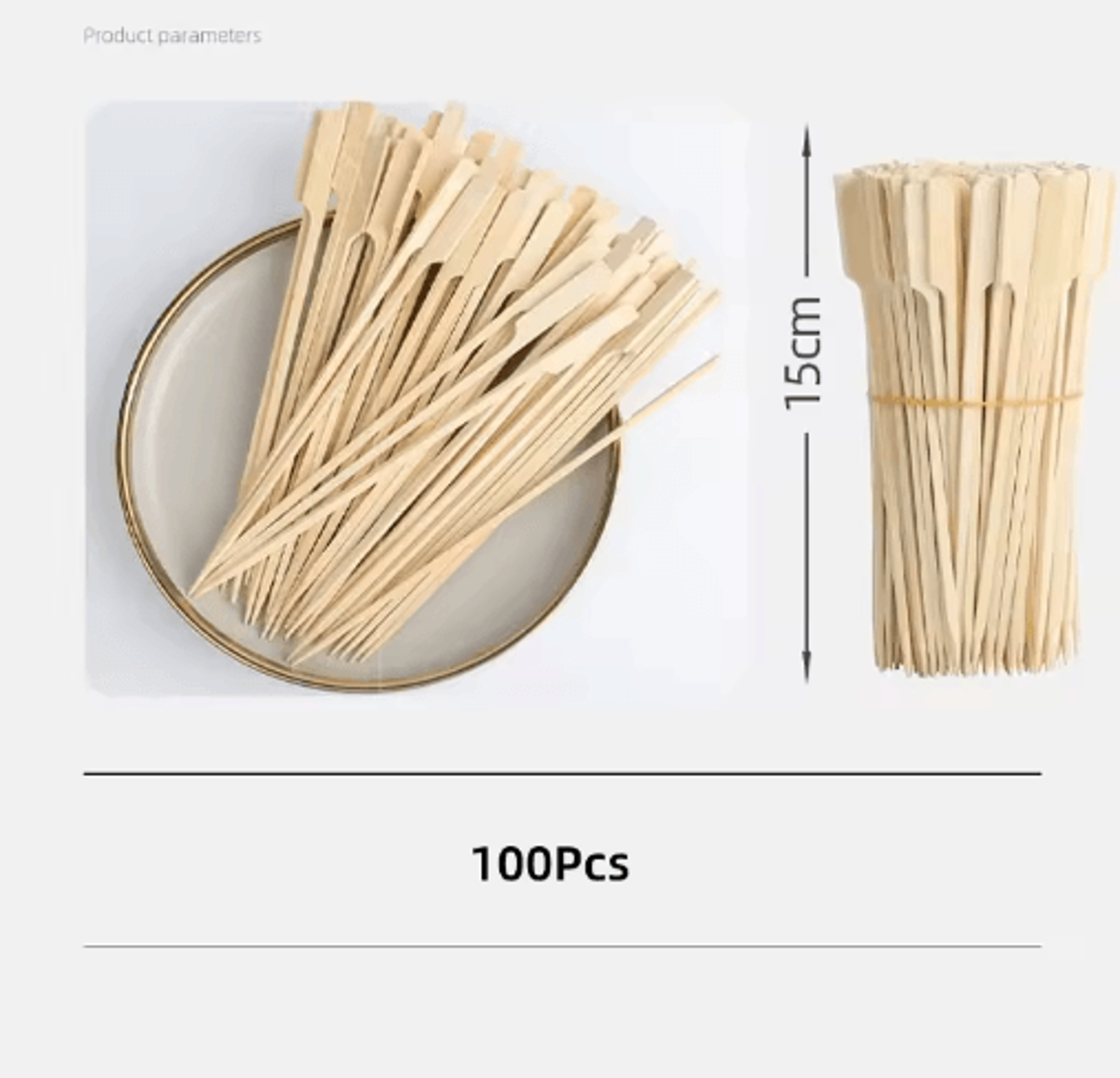 100200PCS Bamboo Fruit Sticks  Disposable Appetizer  Dessert Picks 6