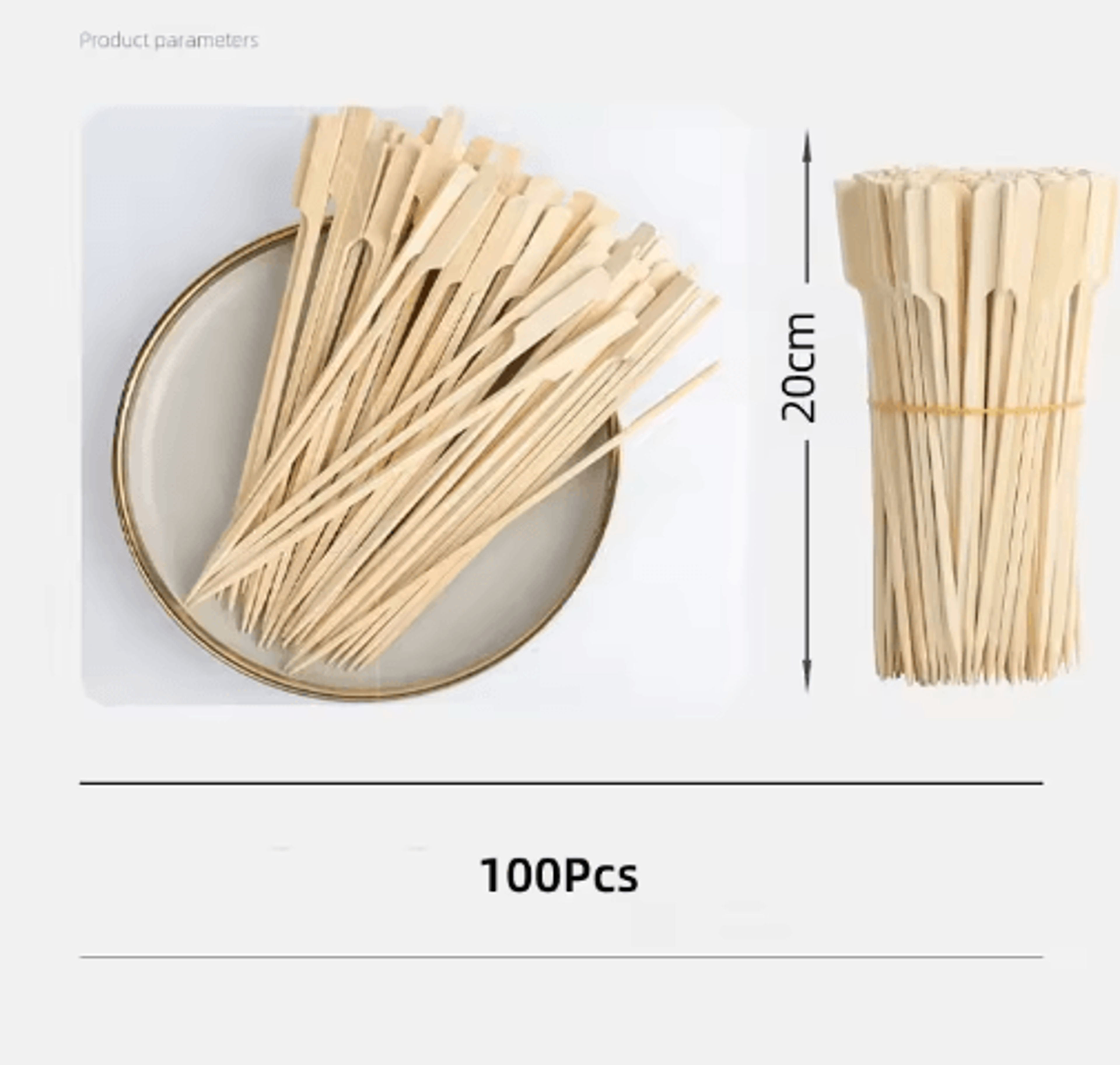 100200PCS Bamboo Fruit Sticks  Disposable Appetizer  Dessert Picks 3