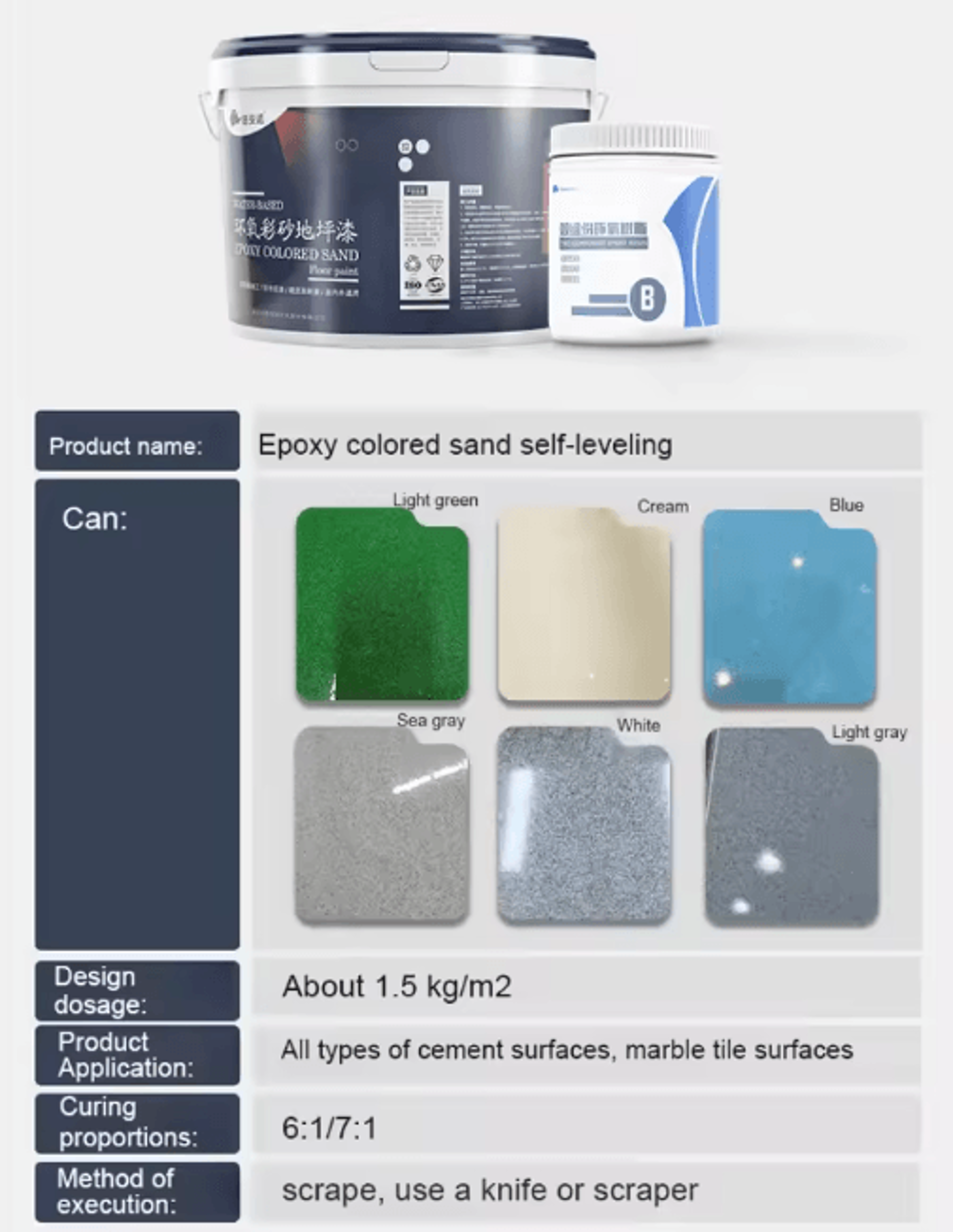 500g SelfLeveling Epoxy Floor Paint  Marble Effect Waterproof Coating 13