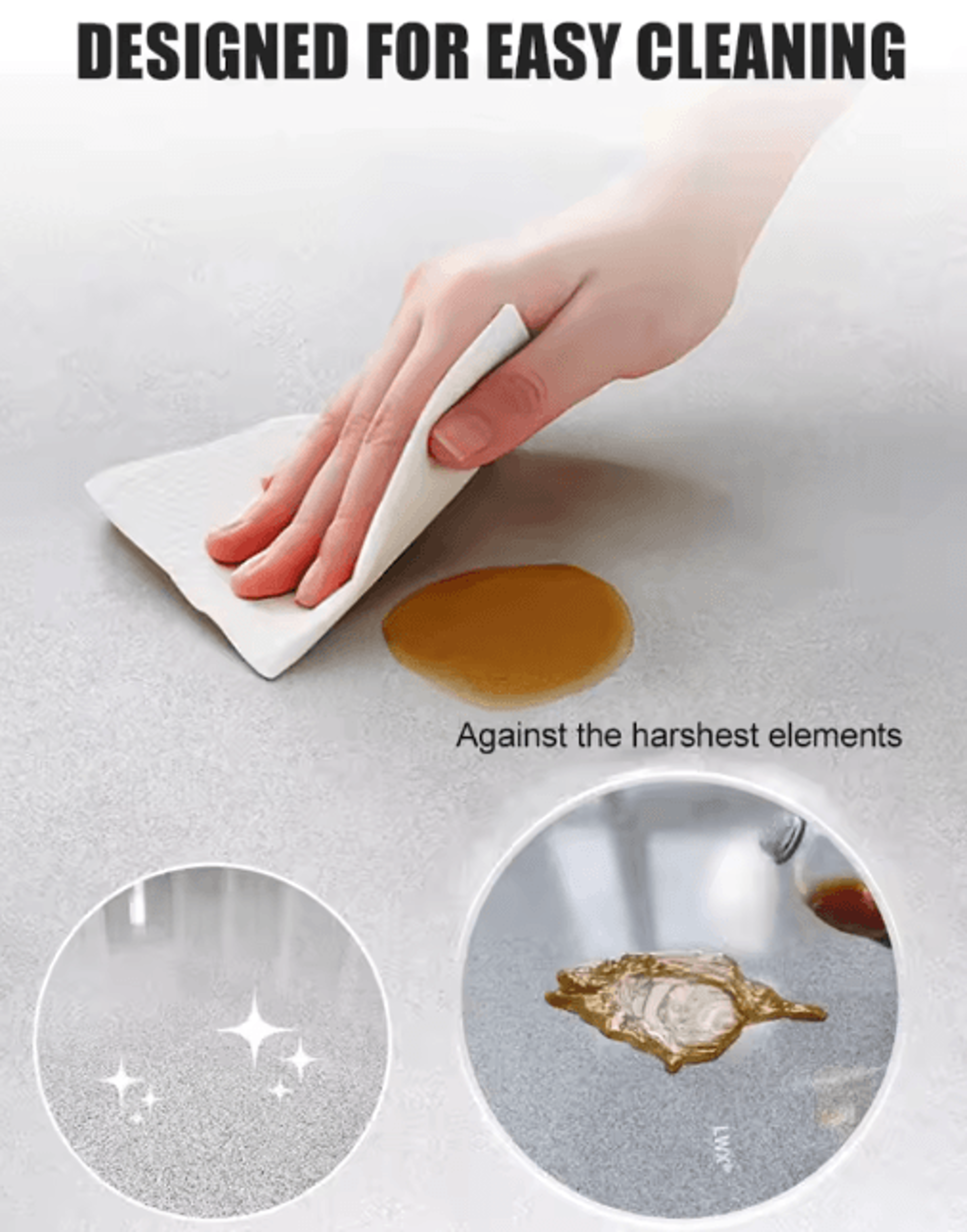 500g SelfLeveling Epoxy Floor Paint  Marble Effect Waterproof Coating 15