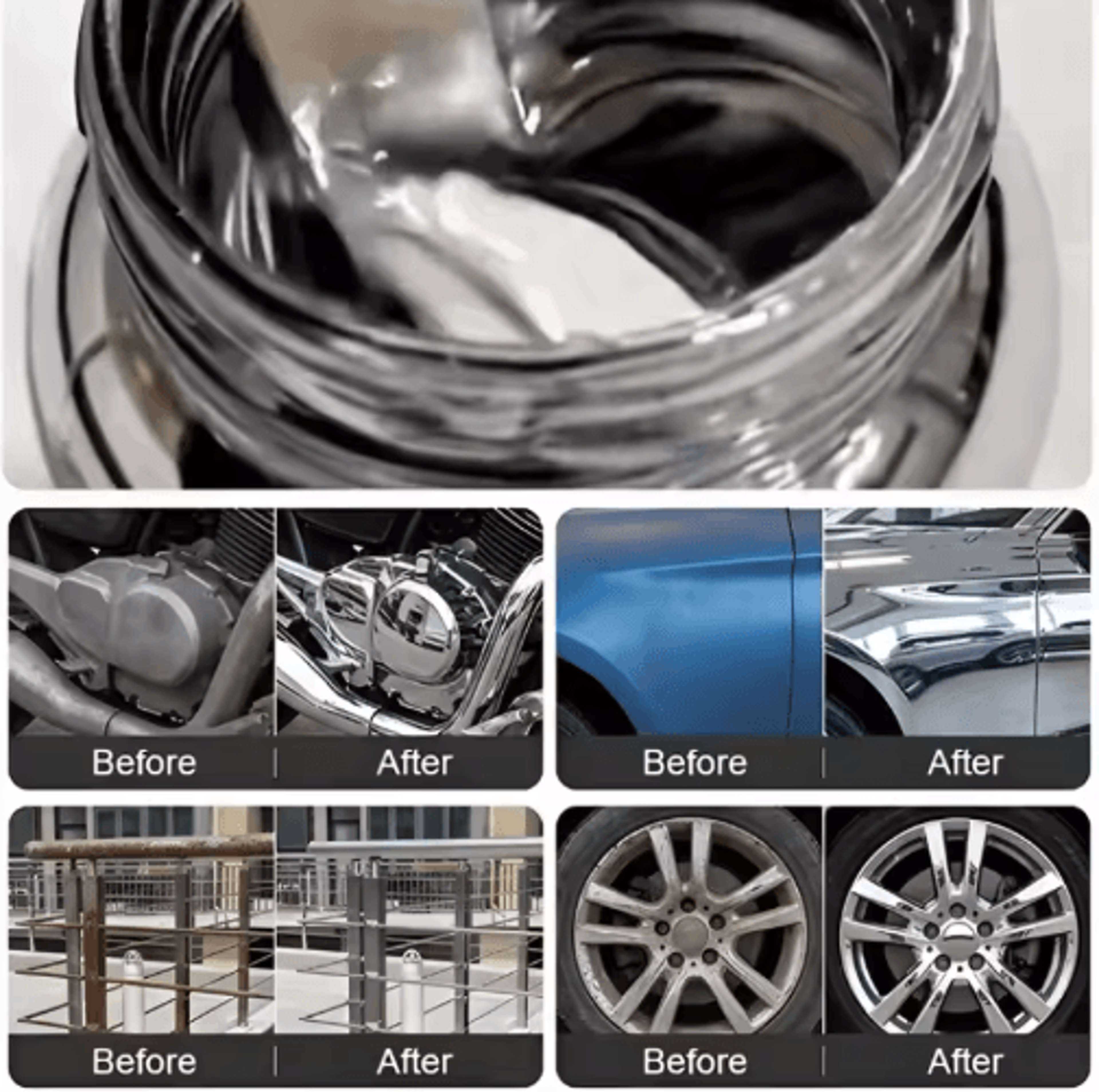 WaterBased Silver Metallic Paint  FastDrying AntiRust Metal Coating 6
