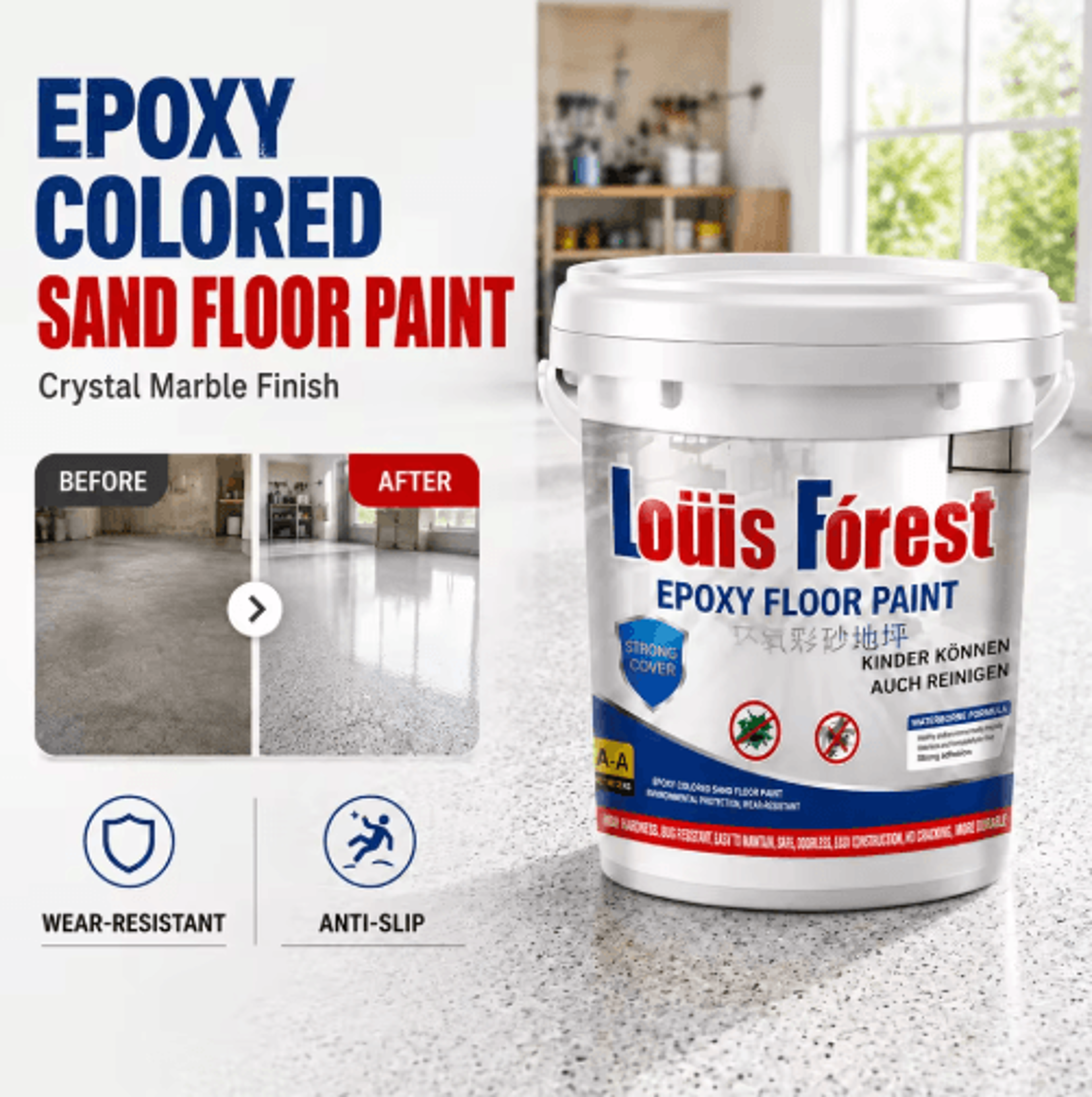 SelfLeveling Epoxy Floor Paint For Concrete And Garage Floors 0