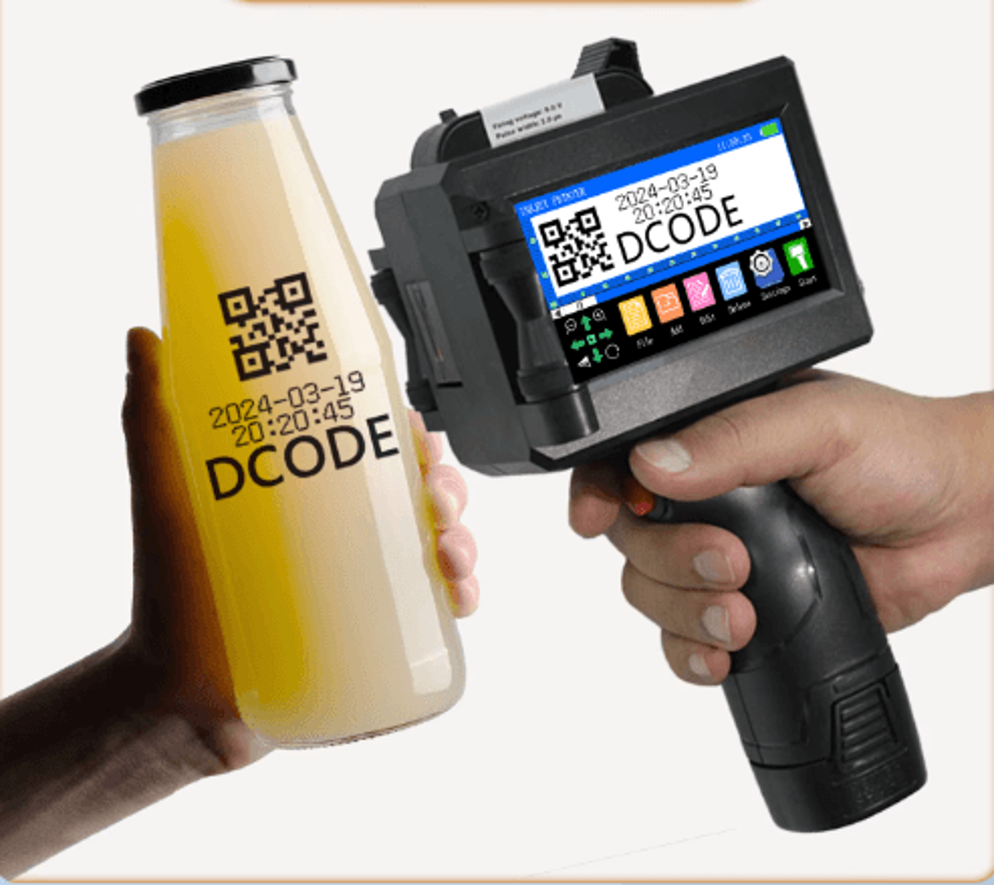 Portable Handheld TIJ Inkjet Printer  QR Code Barcode  Batch Coding Machine 0