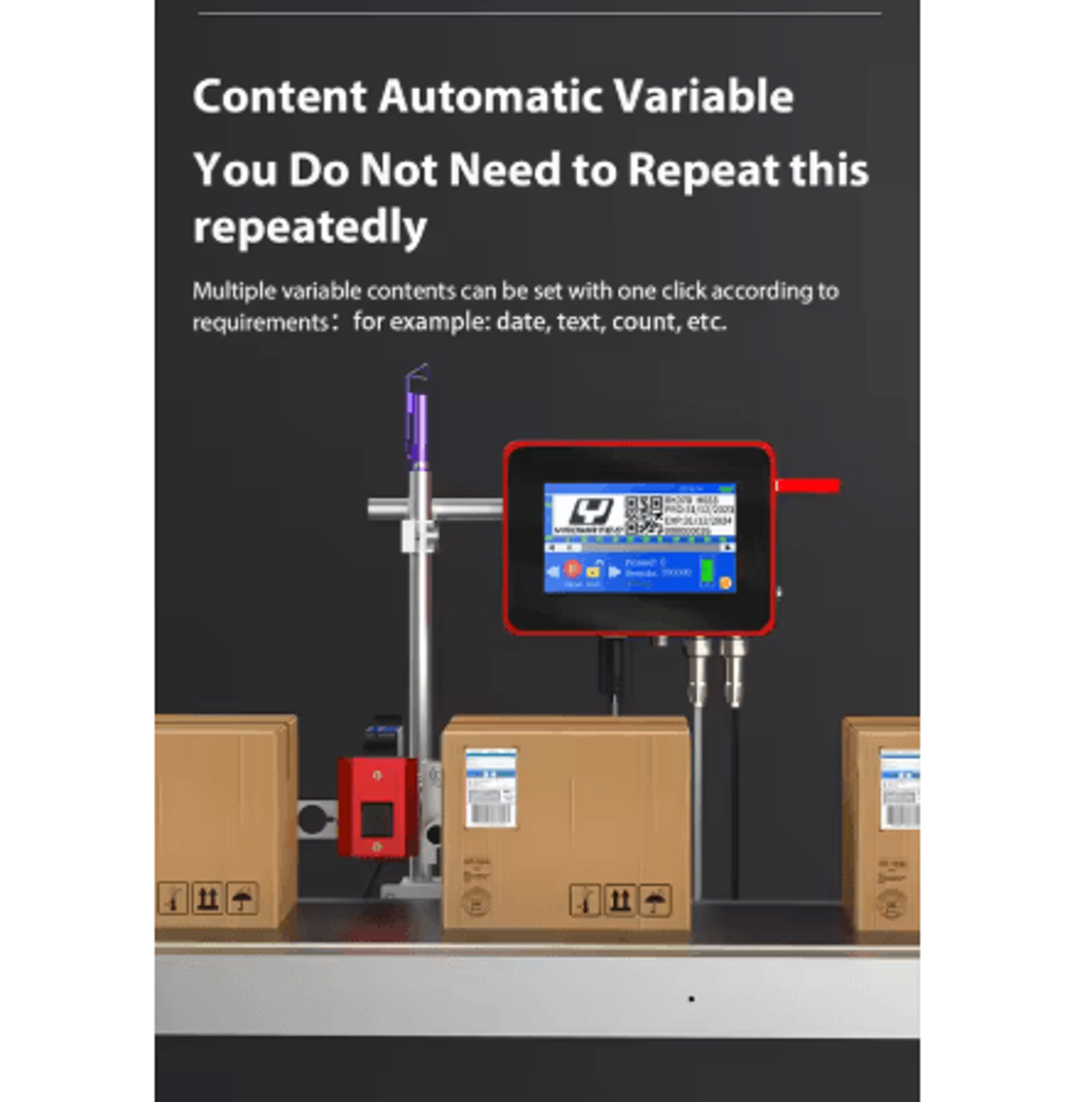 R Automatic TIJ Inkjet Printer  127mm254mm Expiry Date  Batch Coding Machine 5