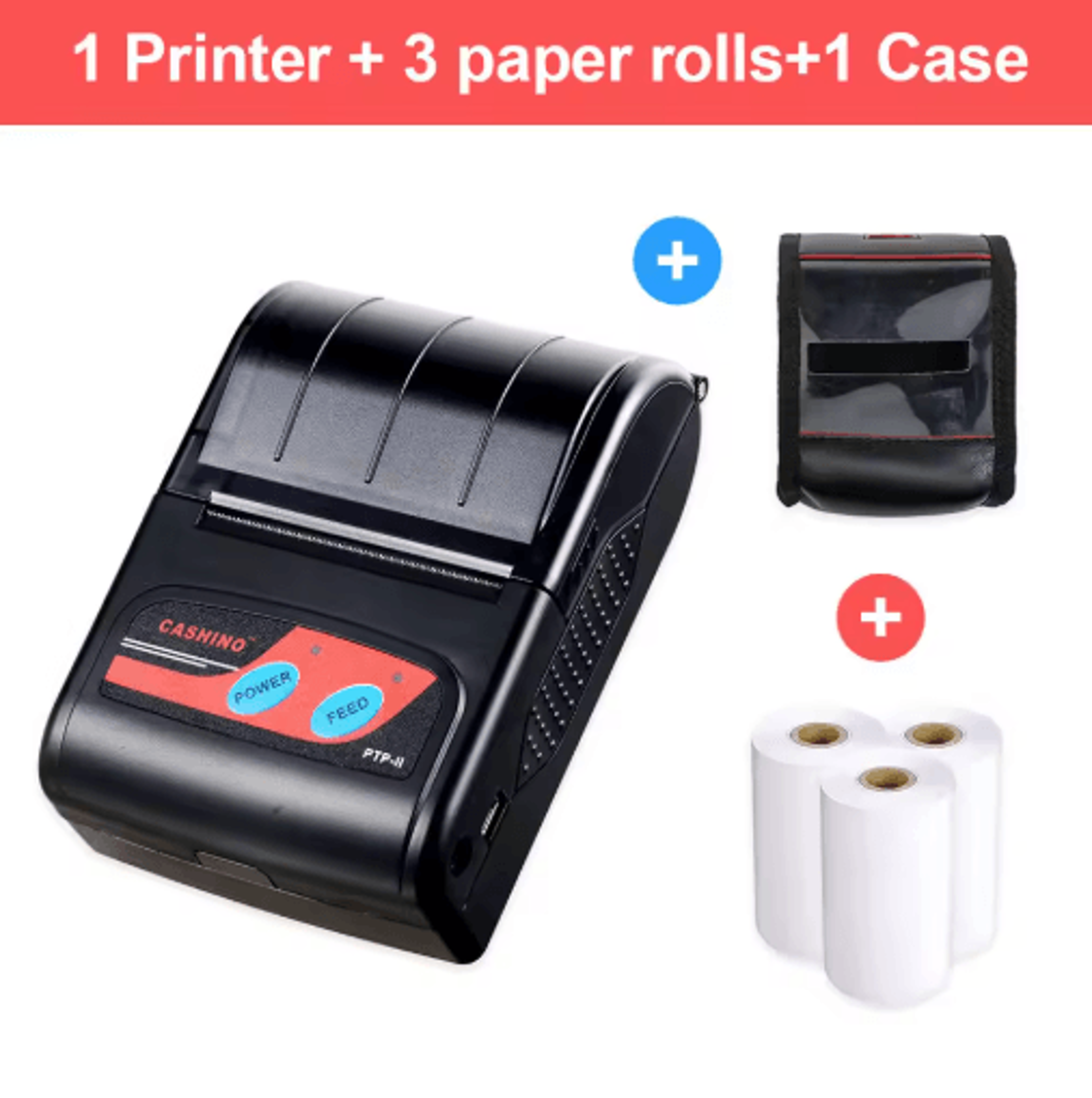 Mini Portable Bluetooth Receipt Printer  Wireless USB Thermal Printer With 2000mAh Battery 4