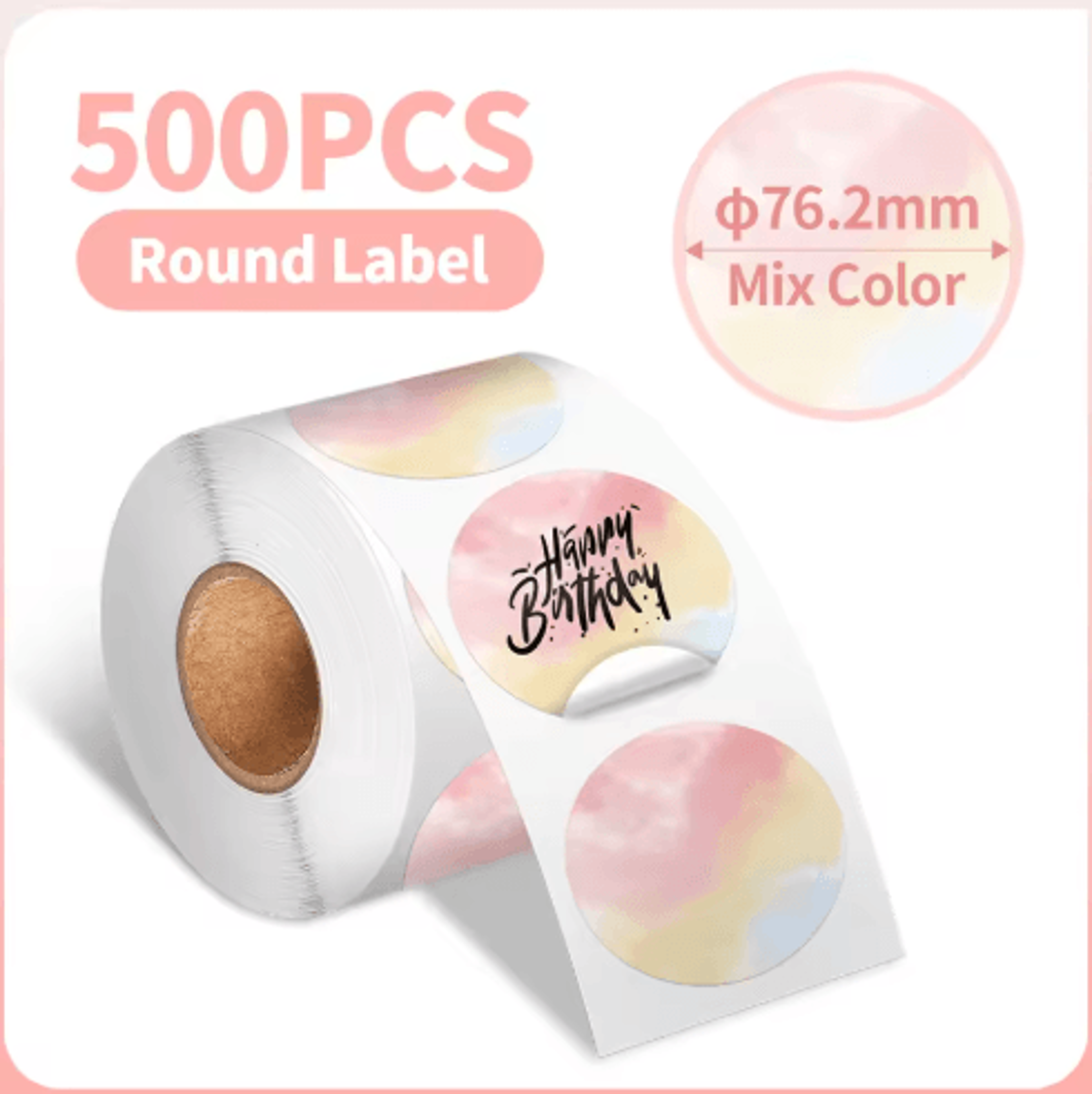Waterproof Round Thermal Label Stickers  White Adhesive Label Paper For PM241 PM246S  D520 6