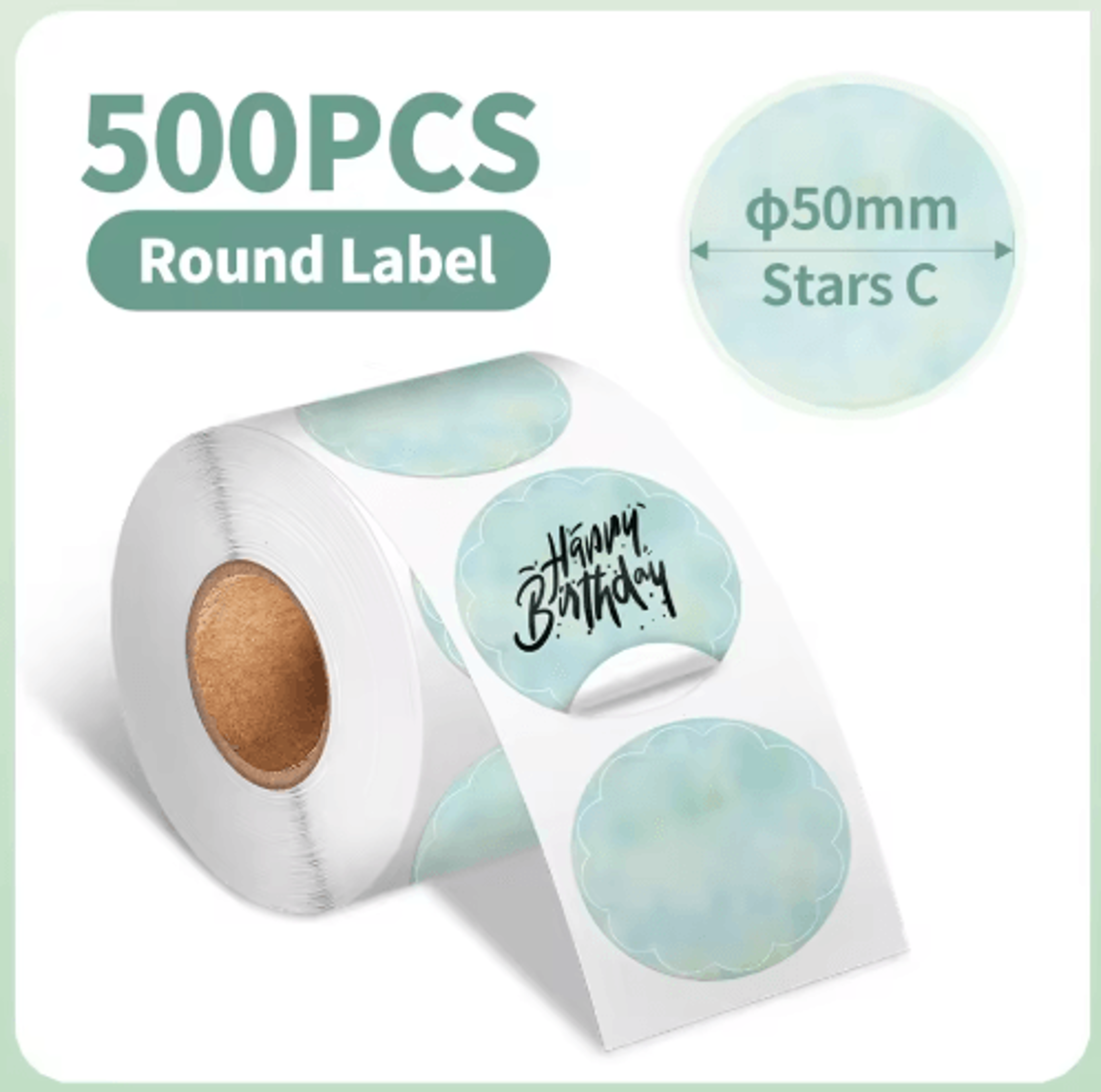 Waterproof Round Thermal Label Stickers  White Adhesive Label Paper For PM241 PM246S  D520 13