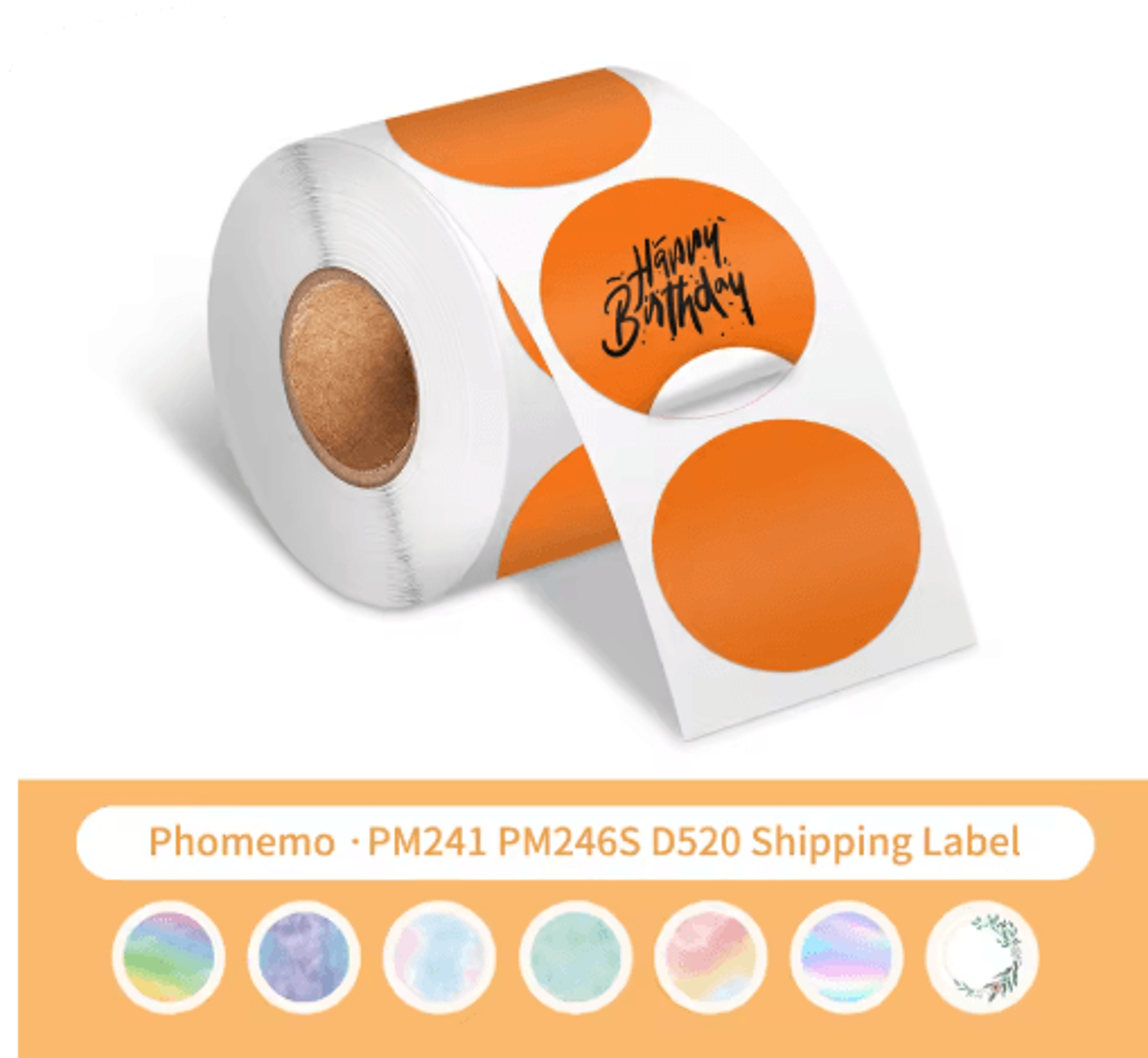 Waterproof Round Thermal Label Stickers  White Adhesive Label Paper For PM241 PM246S  D520 0