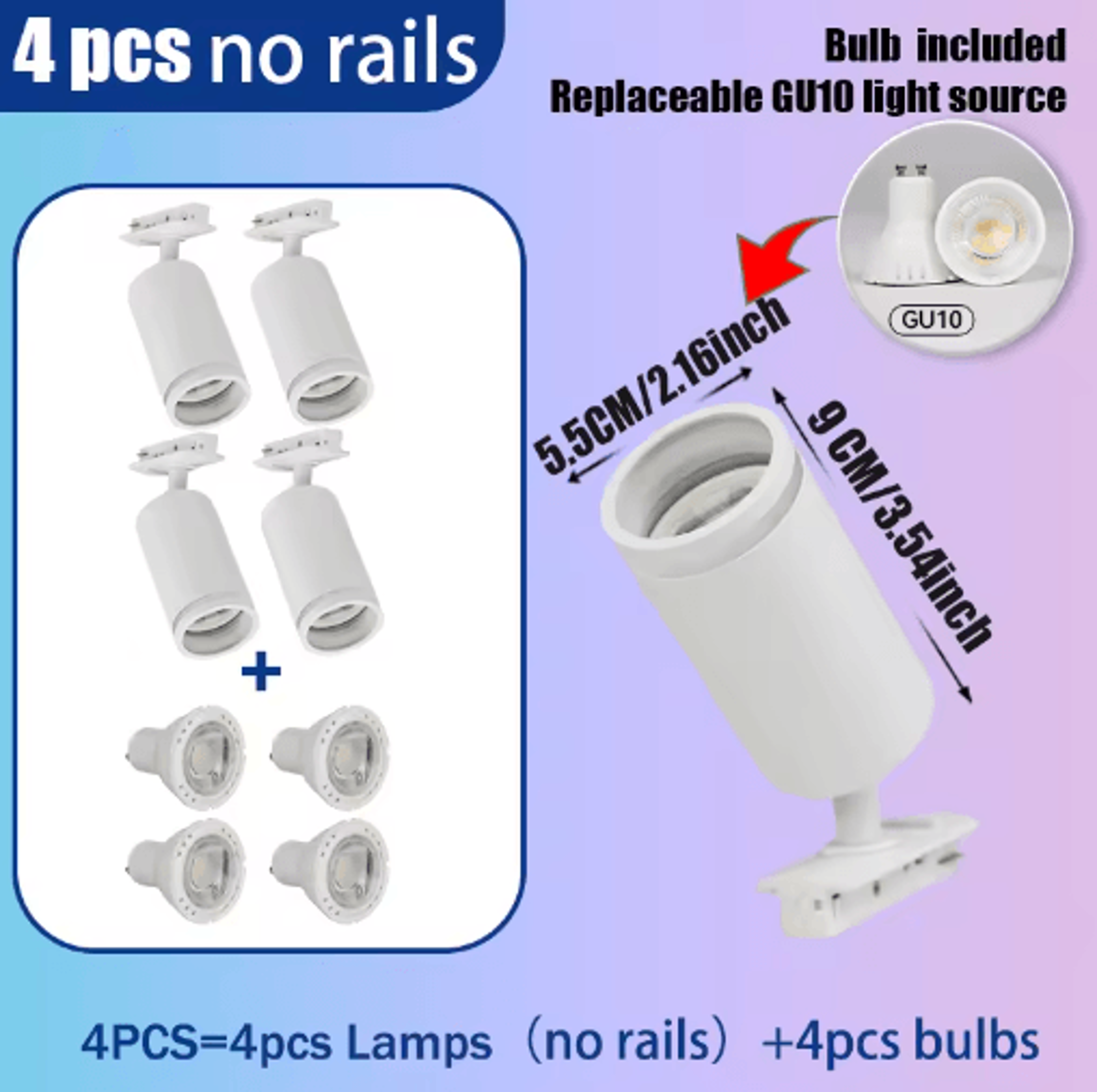 GU10 LED Track Spotlight  110V Adjustable Rail Ceiling Light For Home  Shop 2