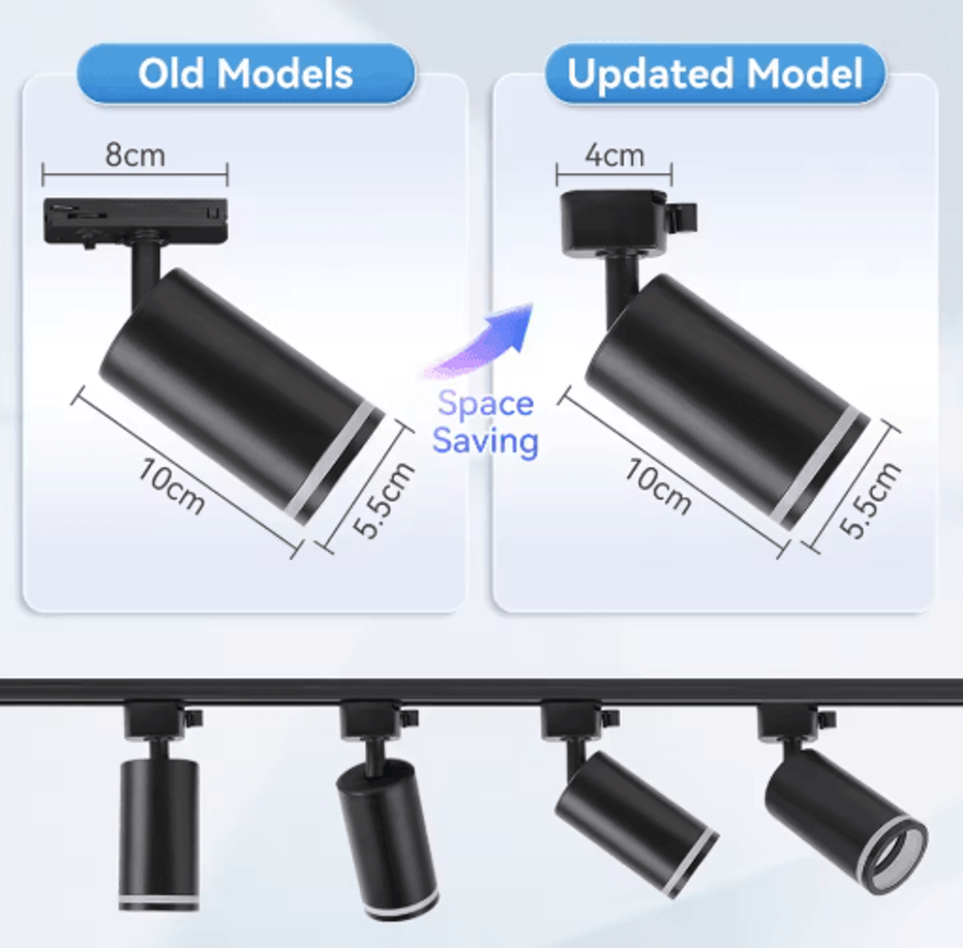 GU10 LED Track Spotlight  110V Adjustable Rail Ceiling Light For Home  Shop 14