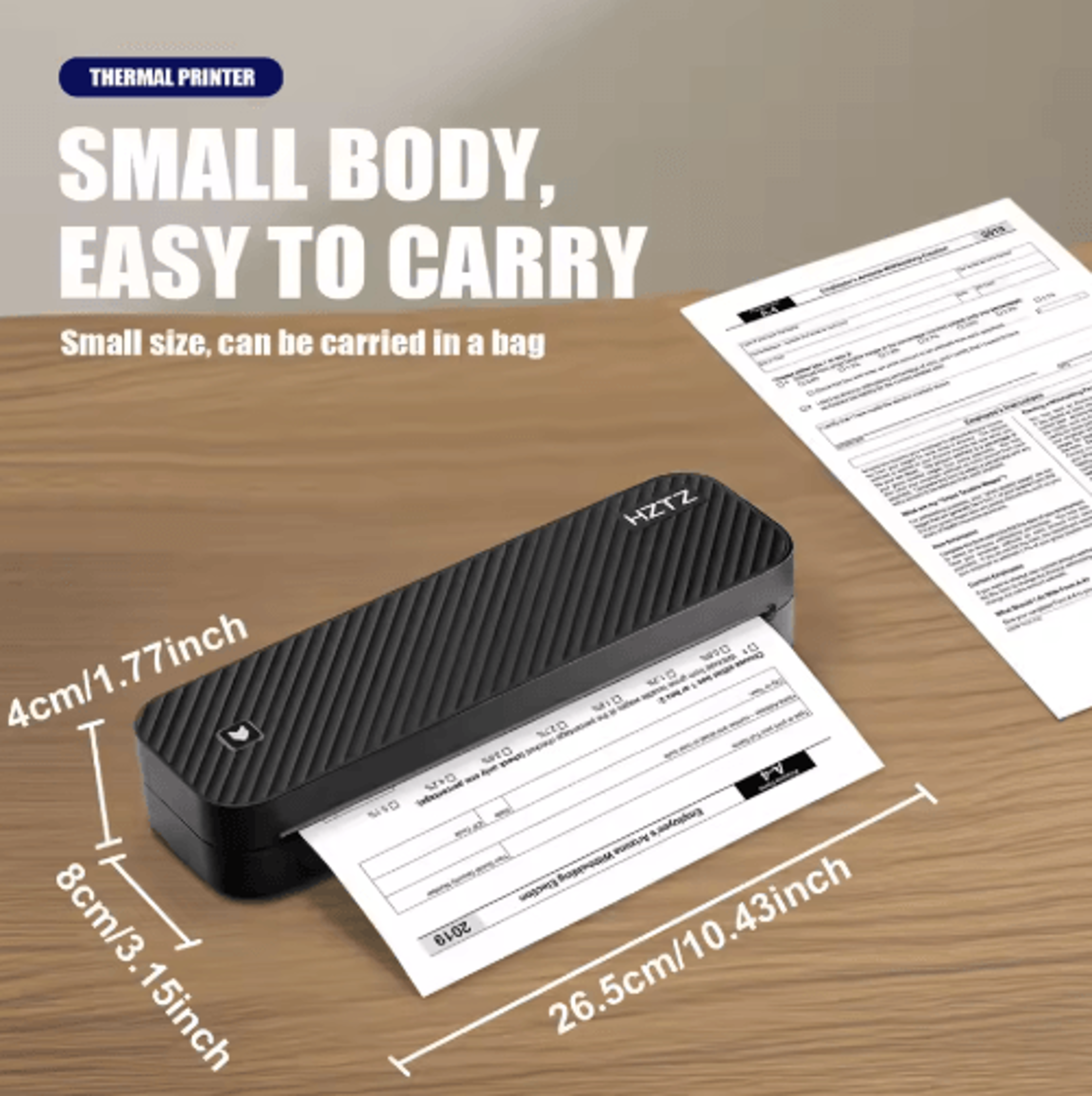 Portable A4 Bluetooth Thermal Printer  Wireless Inkless Document Printer 9
