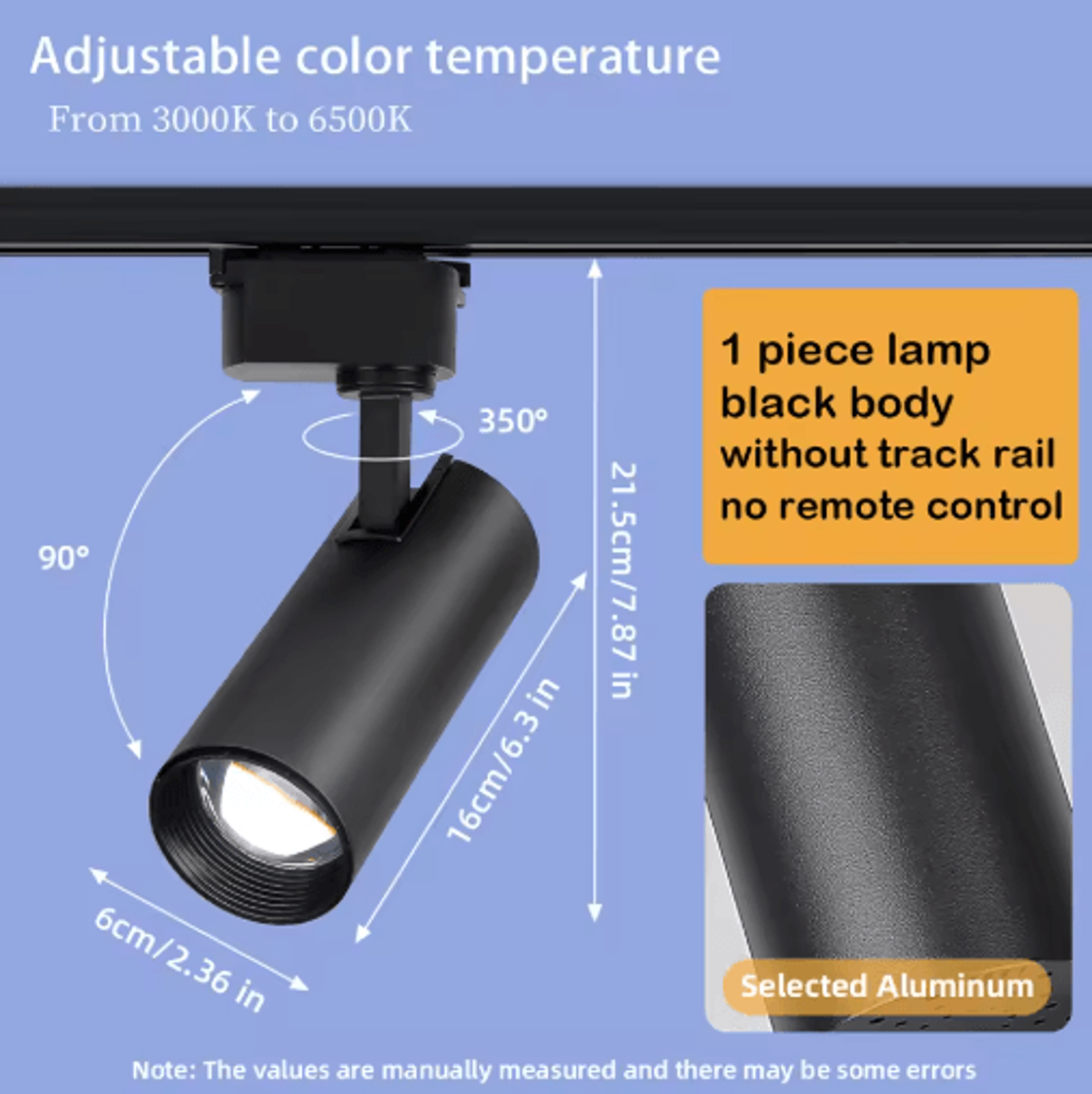 20W Dimmable LED Track Light  Adjustable Rail Spotlight For Home  Shop 5