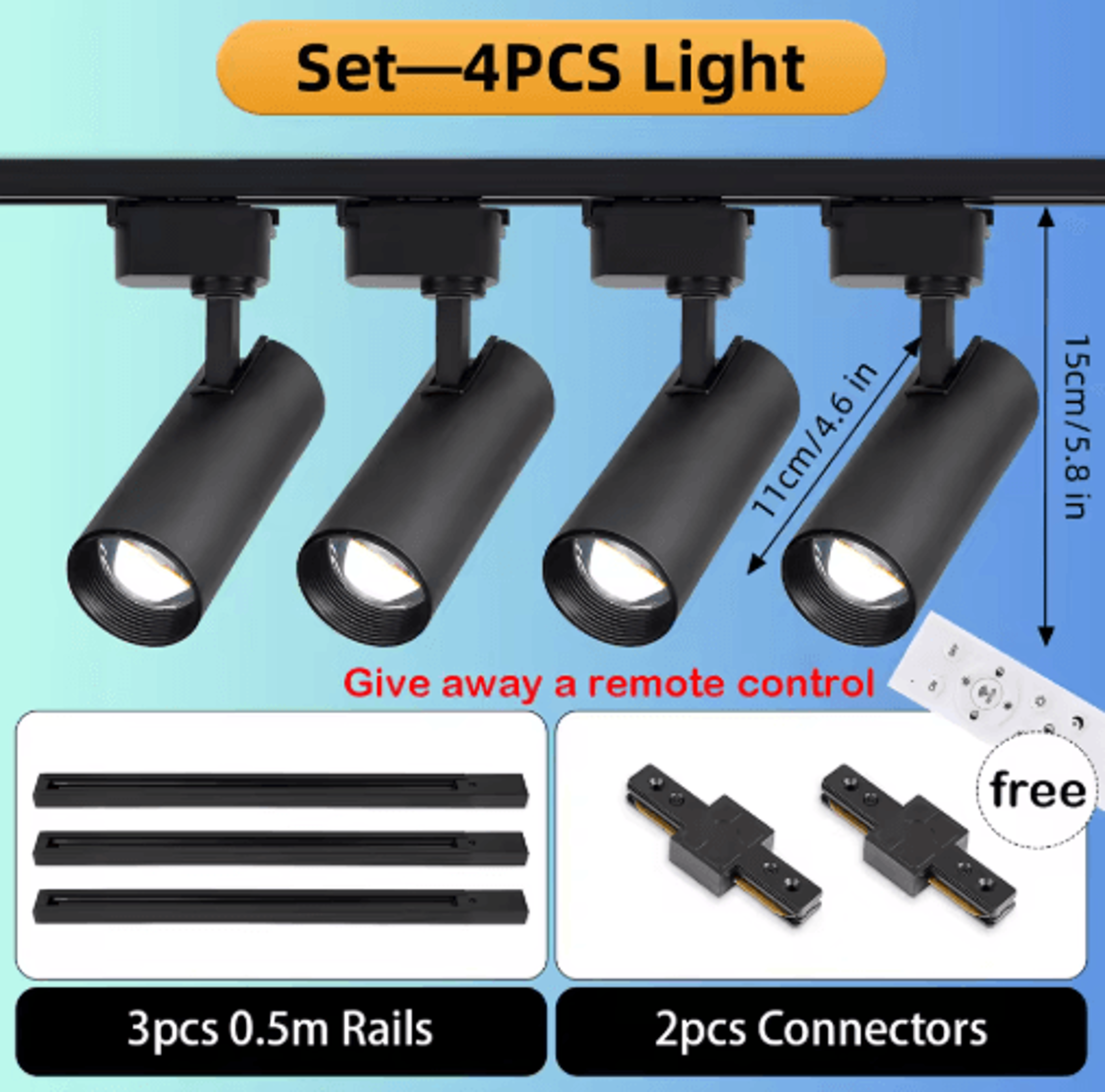 20W Dimmable LED Track Light  Adjustable Rail Spotlight For Home  Shop 2