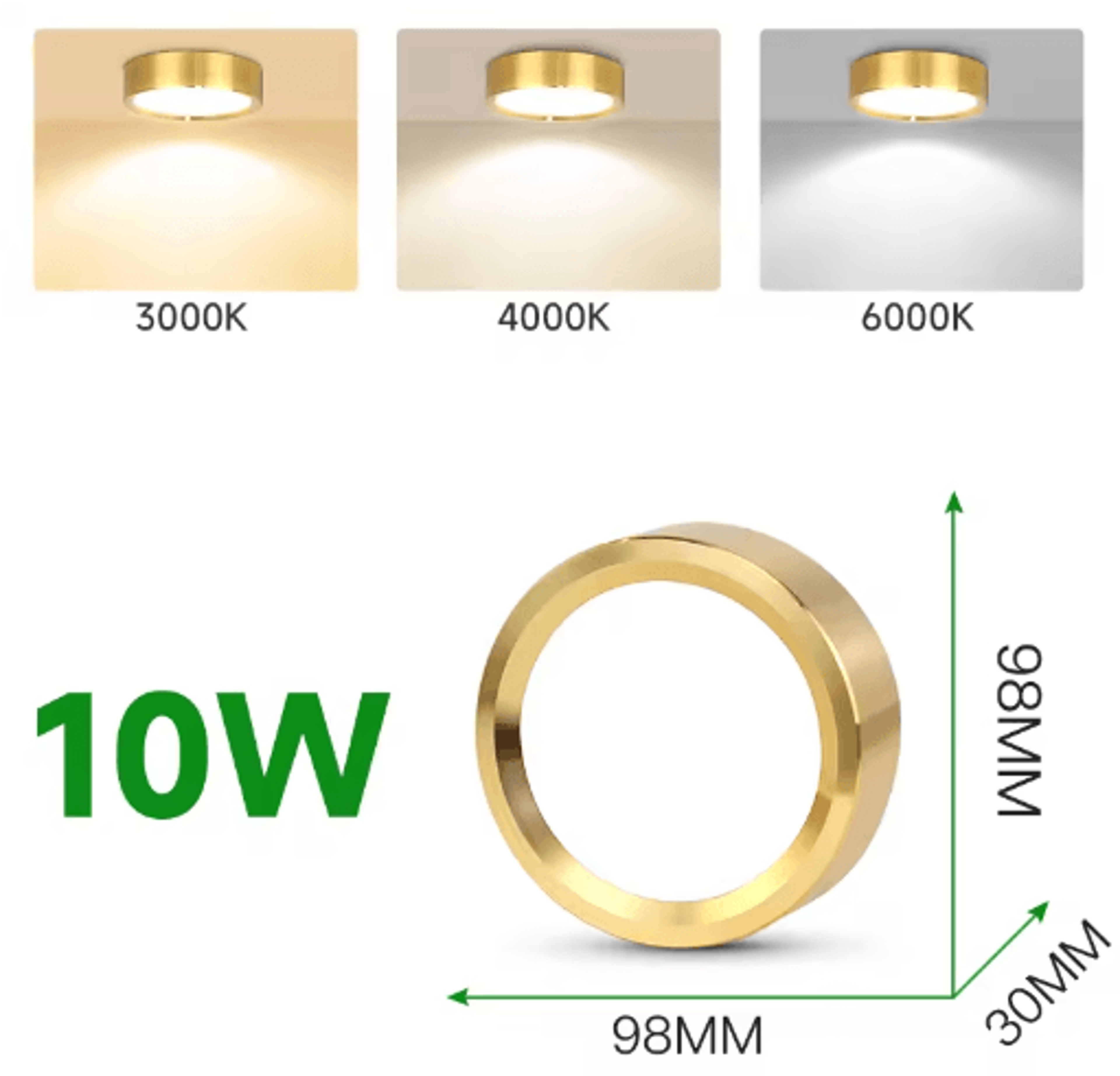 110V Gold LED Ceiling Downlight  UltraThin 10W15W25W Surface Mount Spotlight 2