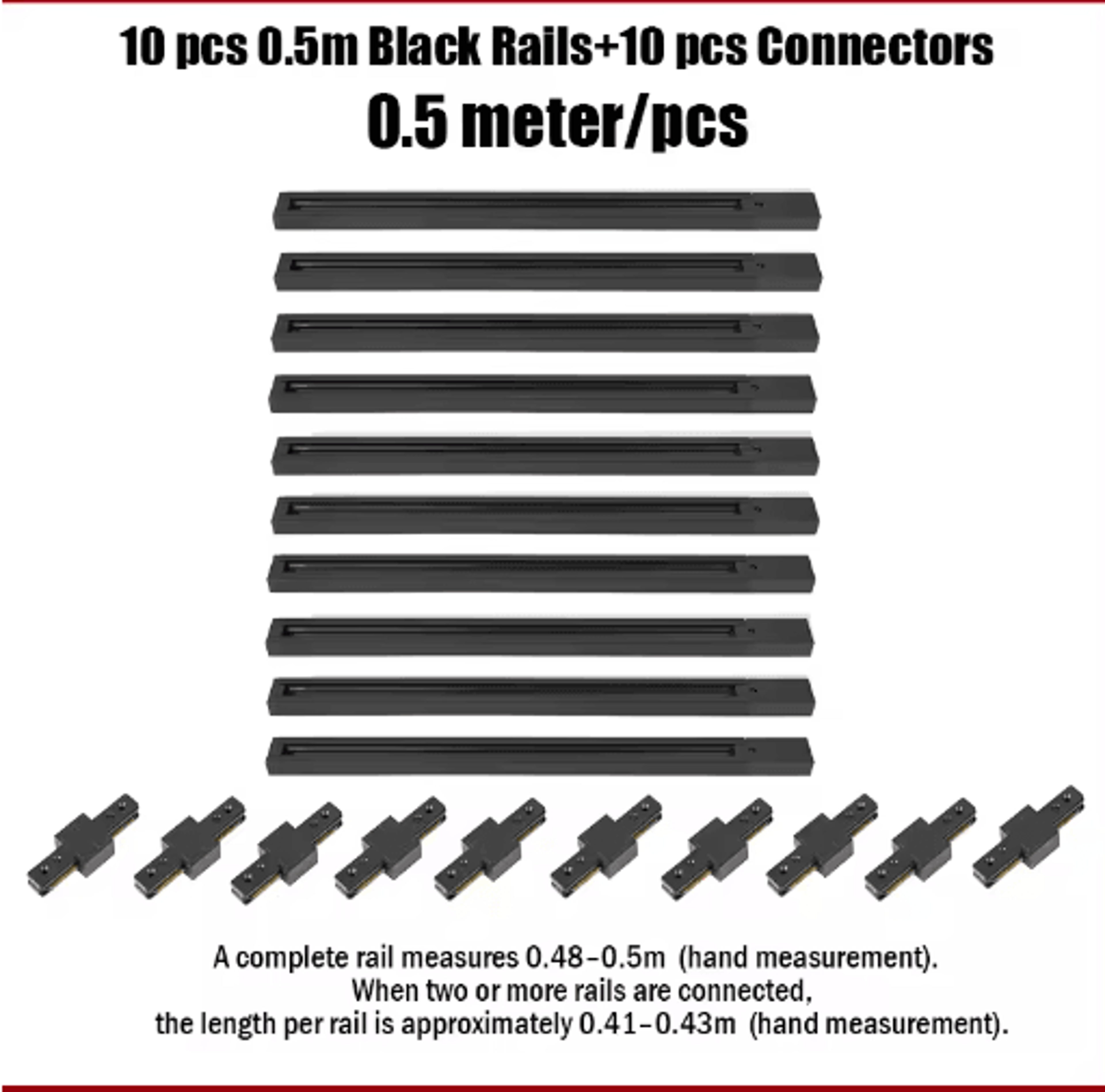 20PCS LED Track Rail Kit  05M1M Spotlight Rails  Connectors For Ceiling Lighting 11