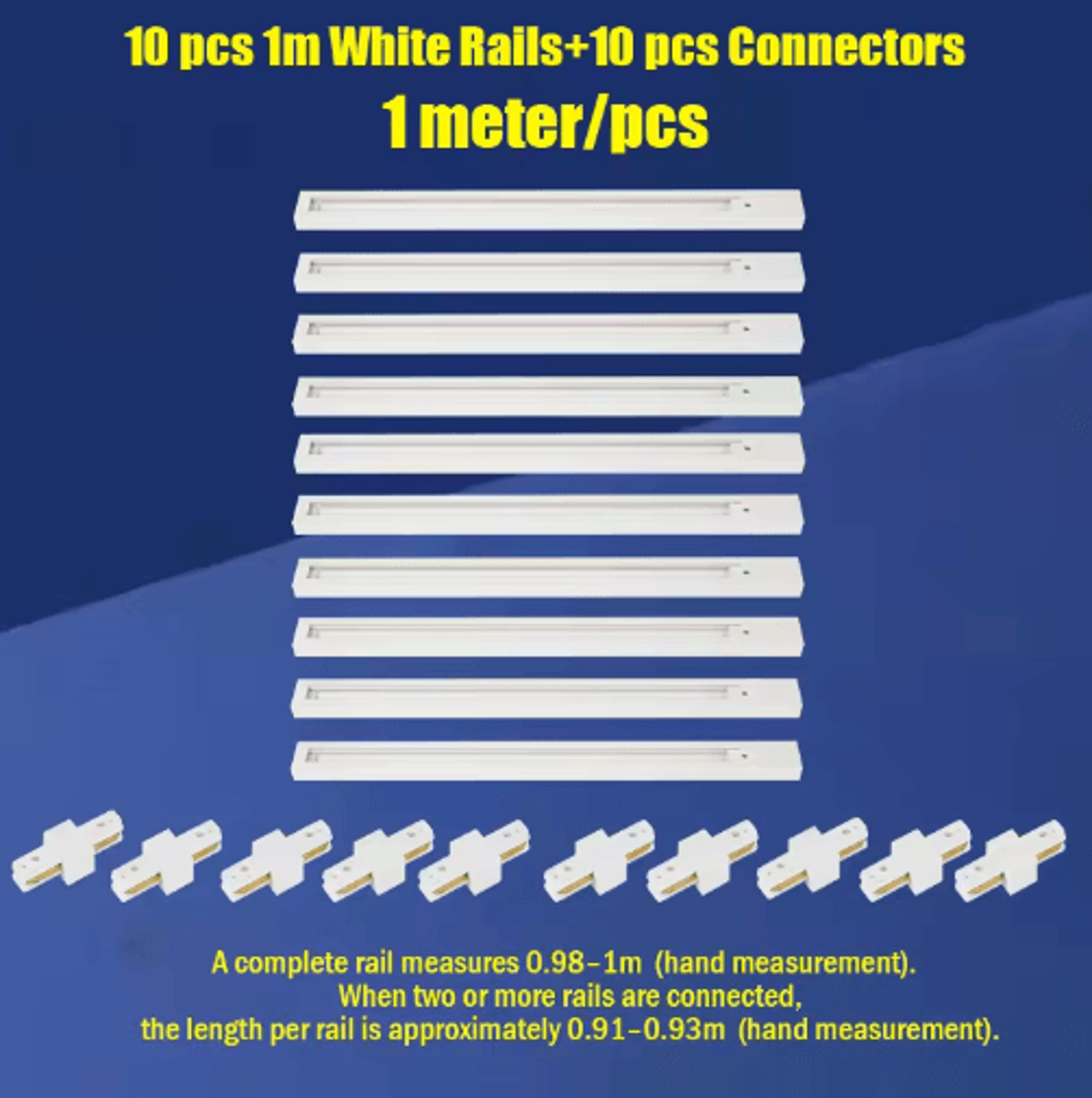 20PCS LED Track Rail Kit  05M1M Spotlight Rails  Connectors For Ceiling Lighting 10