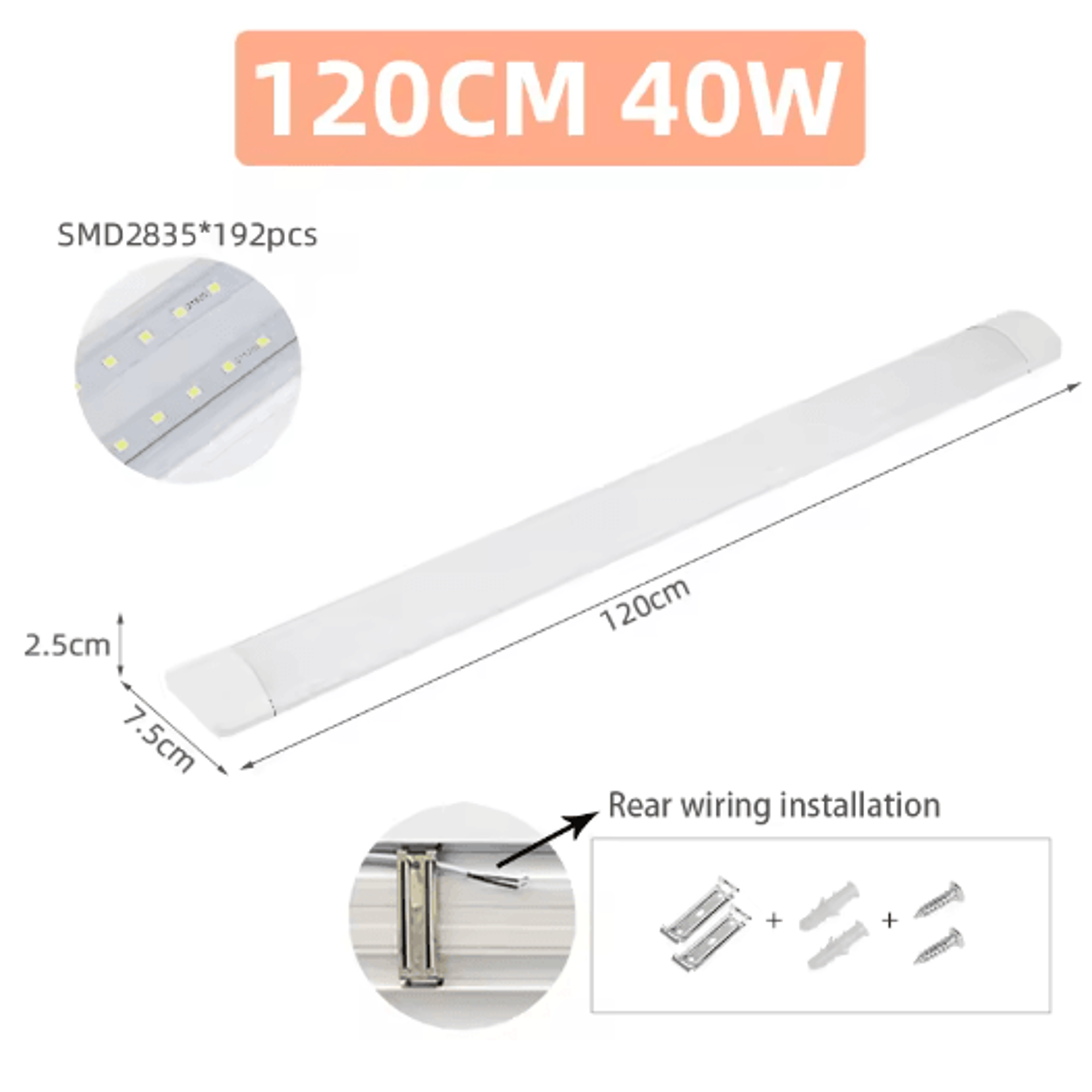 120cm MoistureProof LED Tube Light  100W HighBrightness Industrial  Warehouse Lamp 8