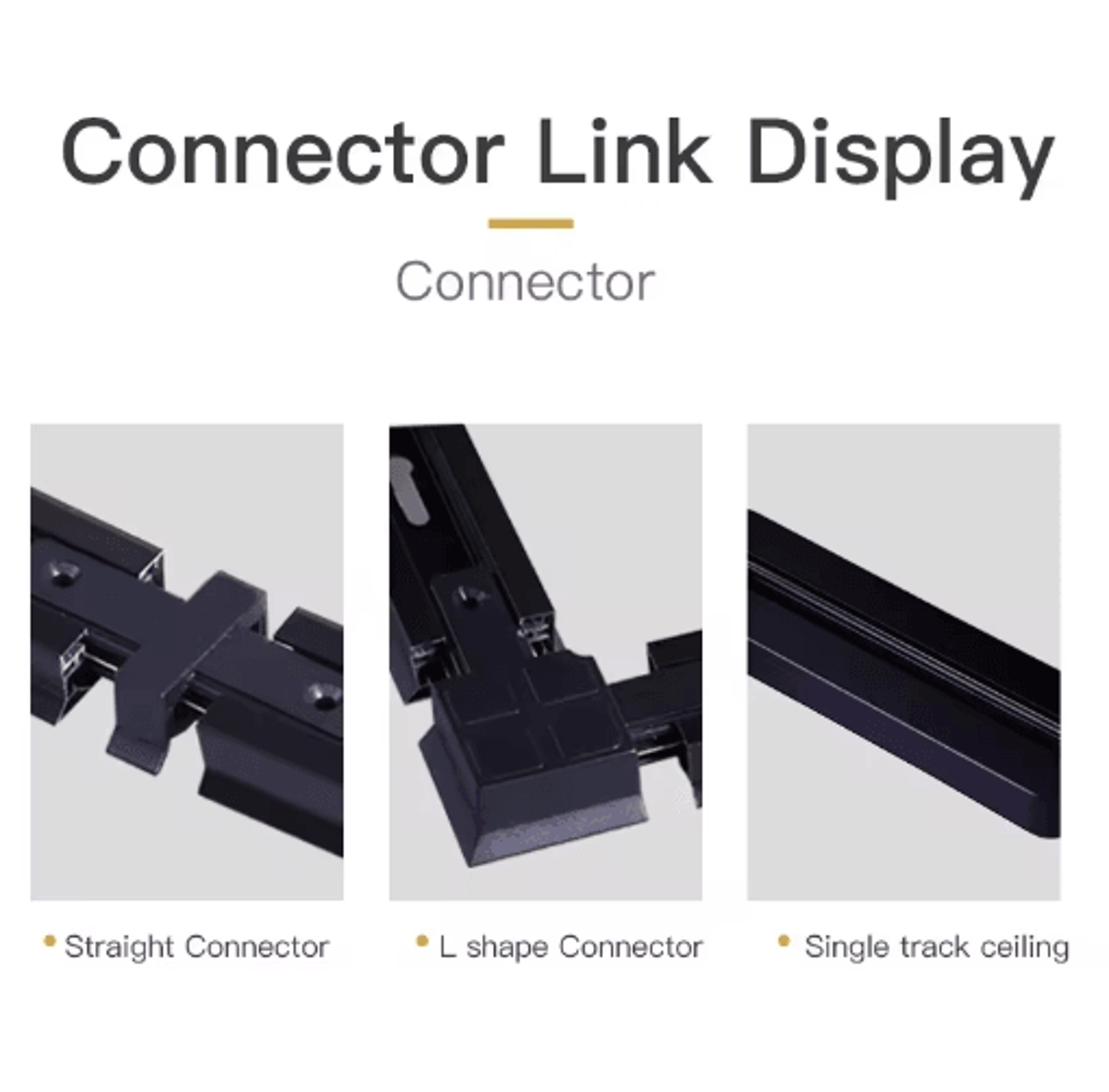 05M To 1M LED Track Rail Kit  Straight  LShaped Connectors For Ceiling Spotlights 14