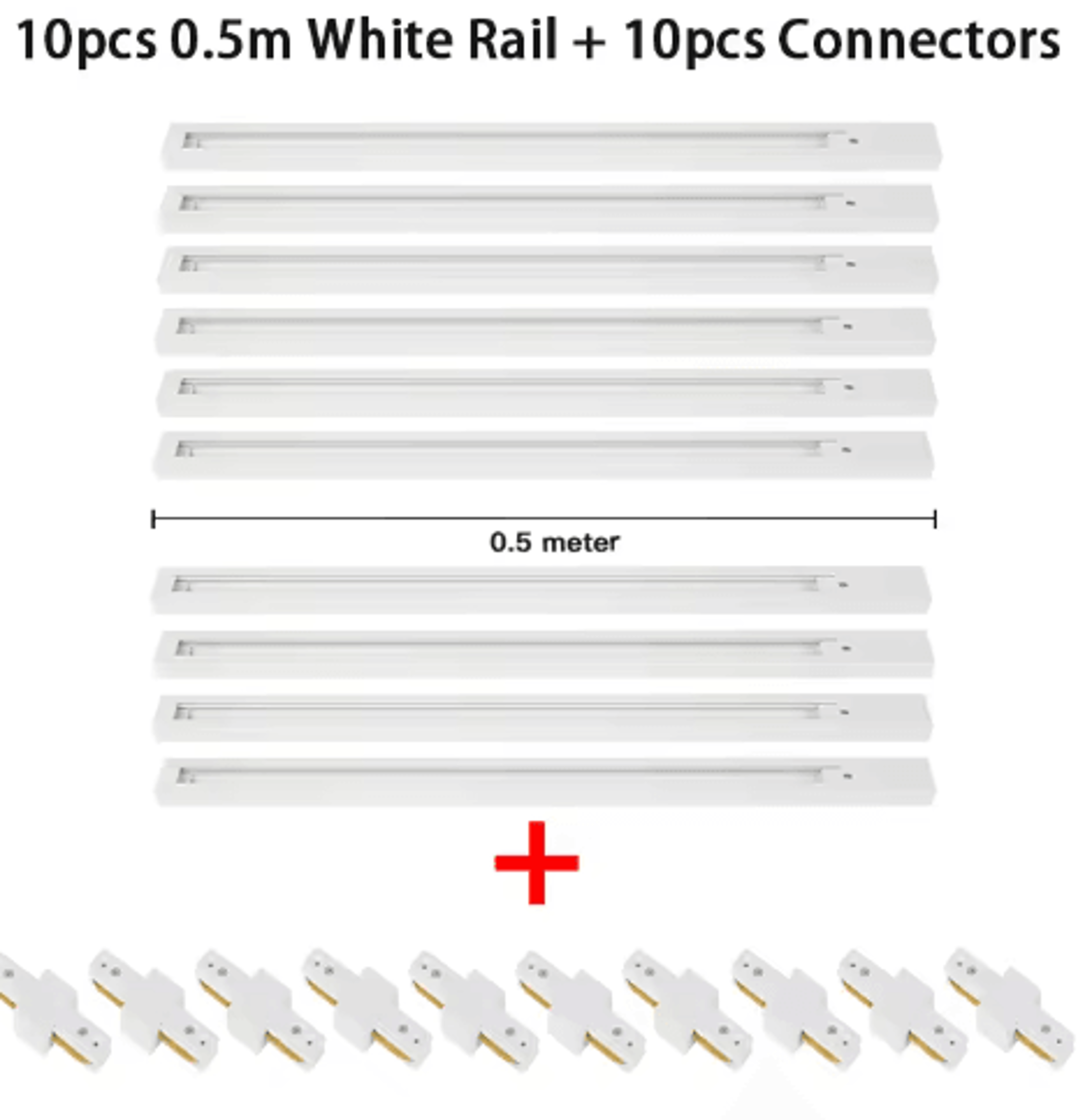 05M1M LED Track Rail Kit  Straight Connectors For Ceiling Spotlight Lighting 3