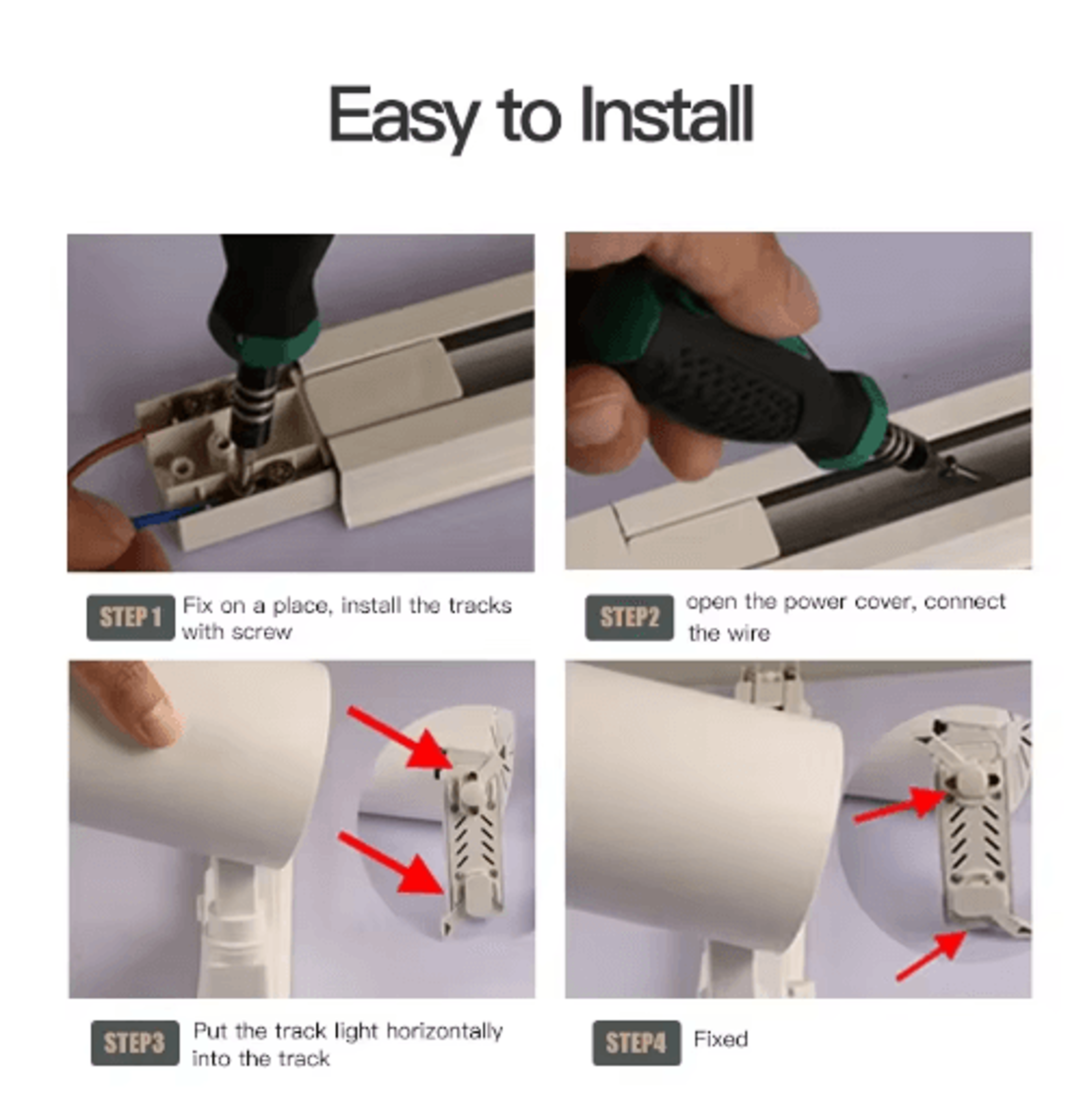 05M1M LED Track Rail Kit  Straight Connectors For Ceiling Spotlight Lighting 12