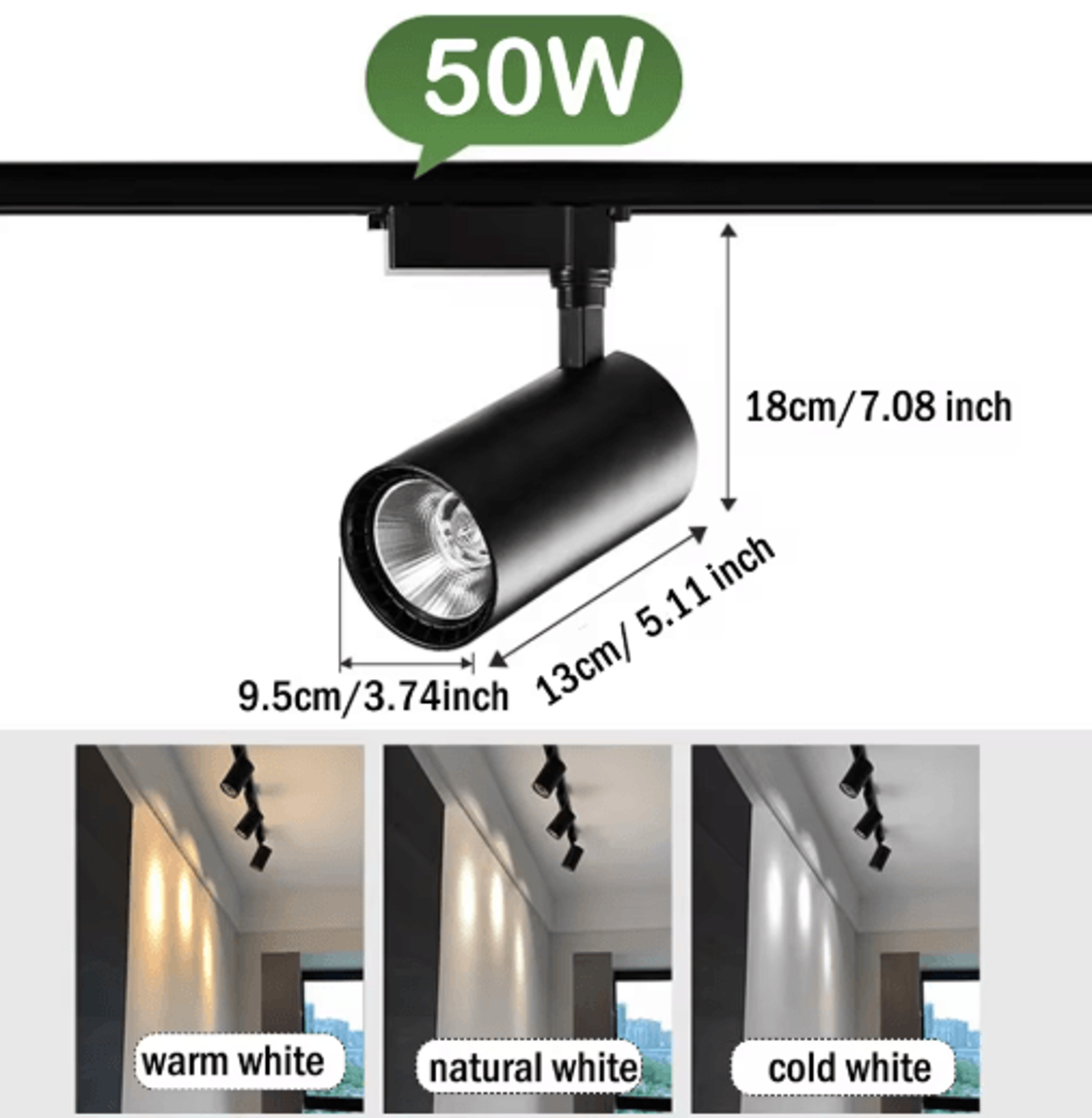 50W HighBrightness LED Track Light  Modern Ceiling Rail Spotlight For Home 19