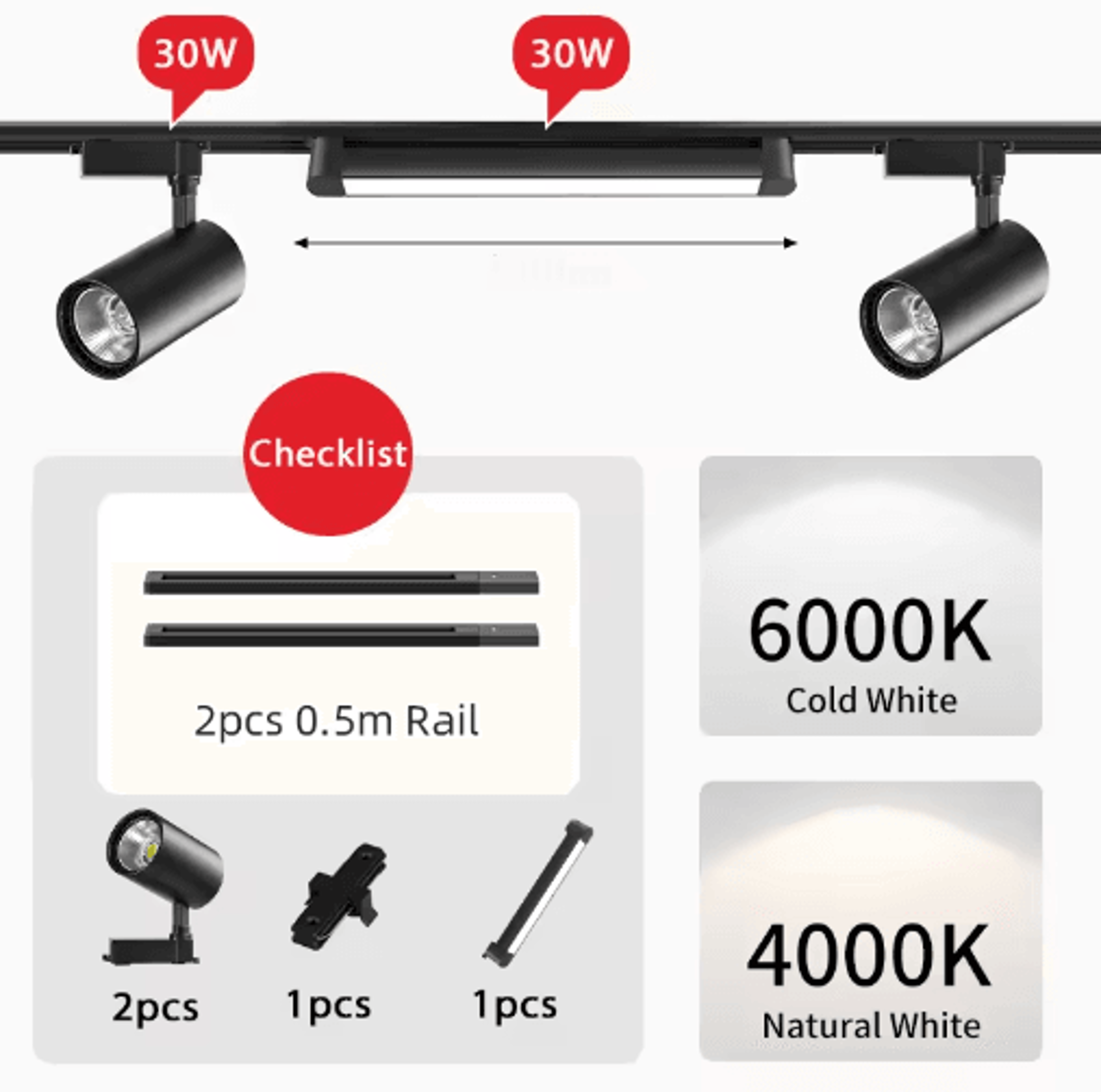 10W20W30W COB LED Track Spotlight Modern Rail Lighting For Home  Shop 10