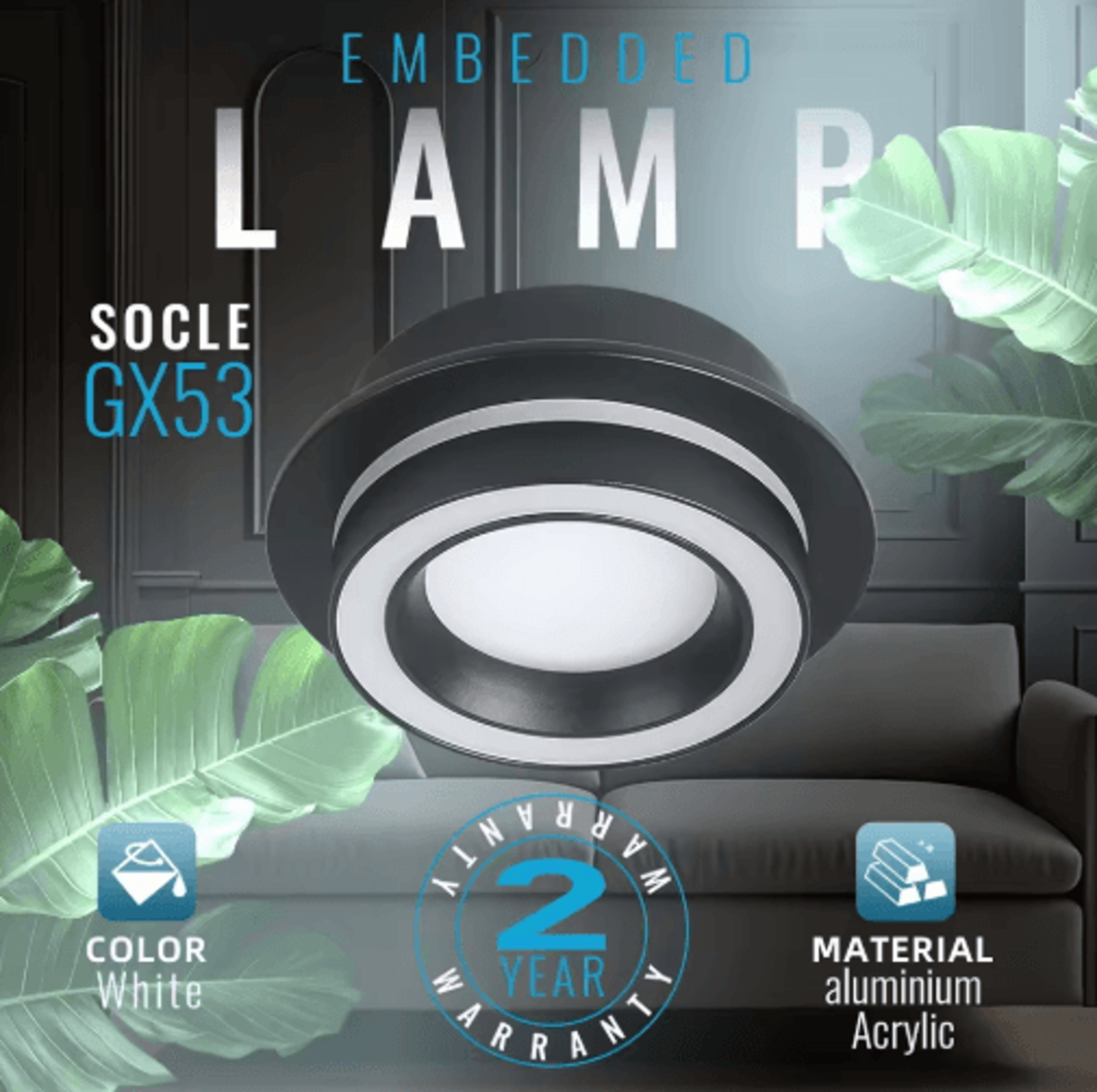 GX53 Recessed LED Ceiling Downlight  Dimmable Spotlight For Modern Homes 0