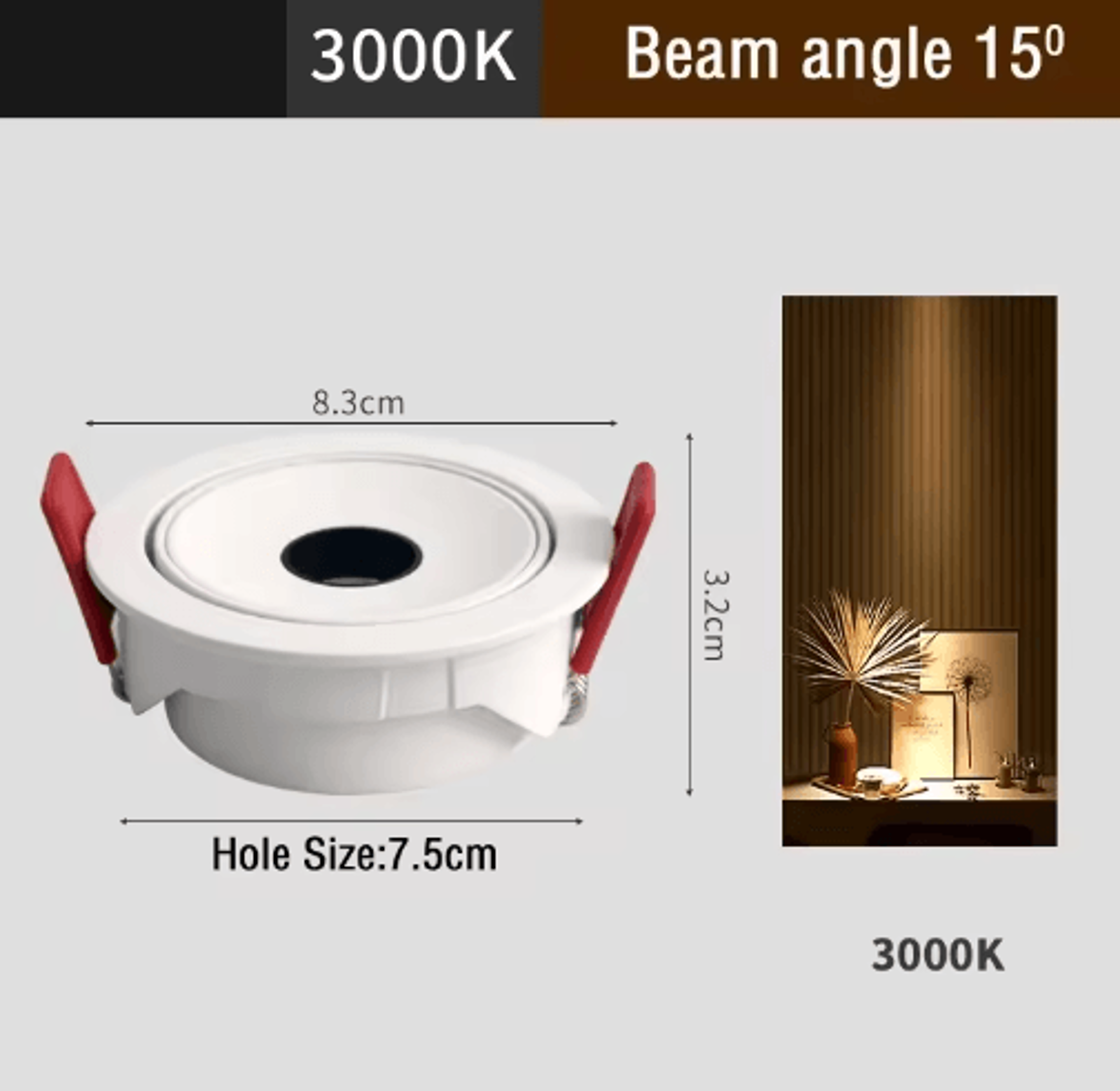 UltraThin Recessed LED Spotlight  3815 Narrow Beam Ceiling Light 8