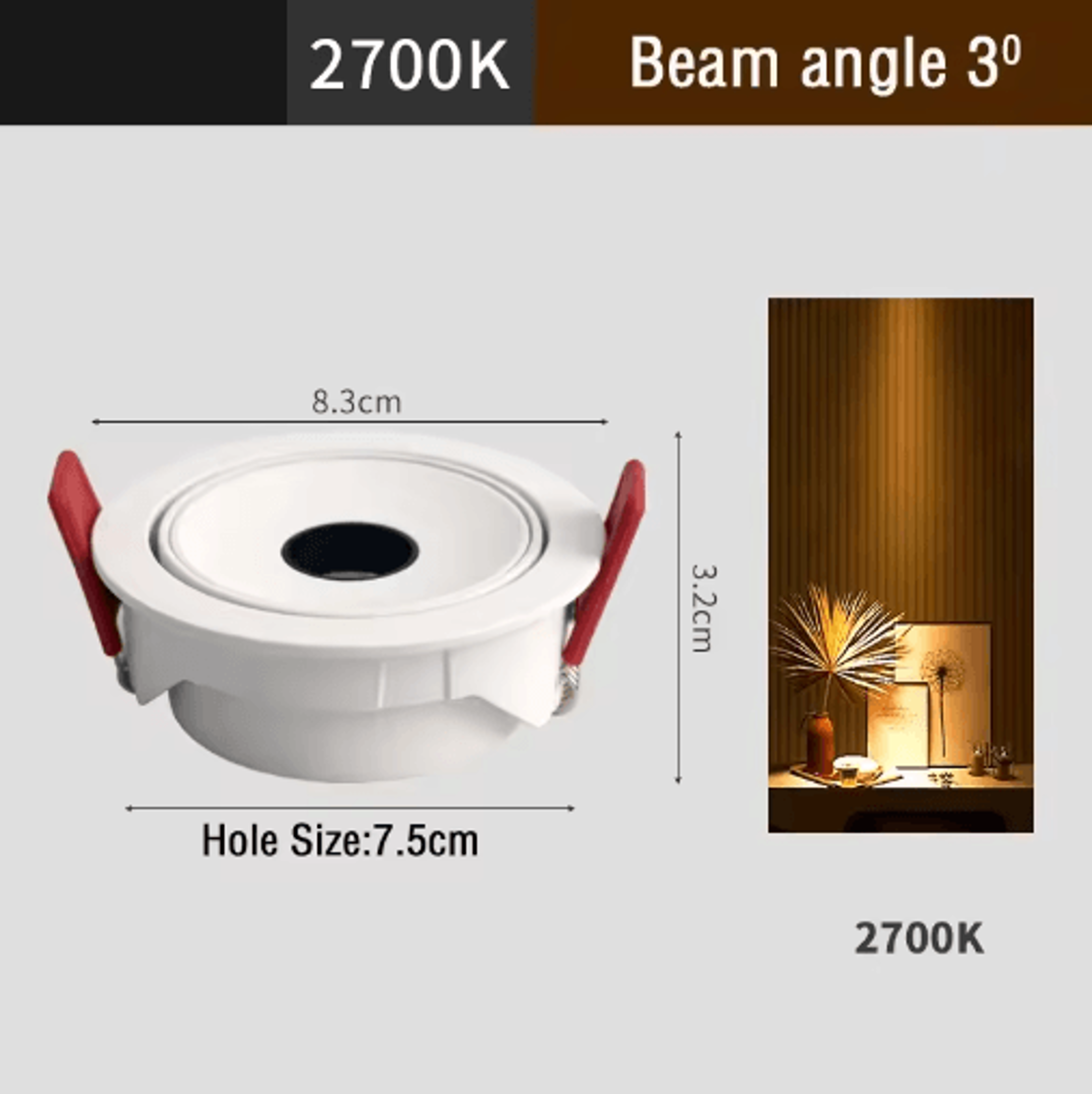 UltraThin Recessed LED Spotlight  3815 Narrow Beam Ceiling Light 9