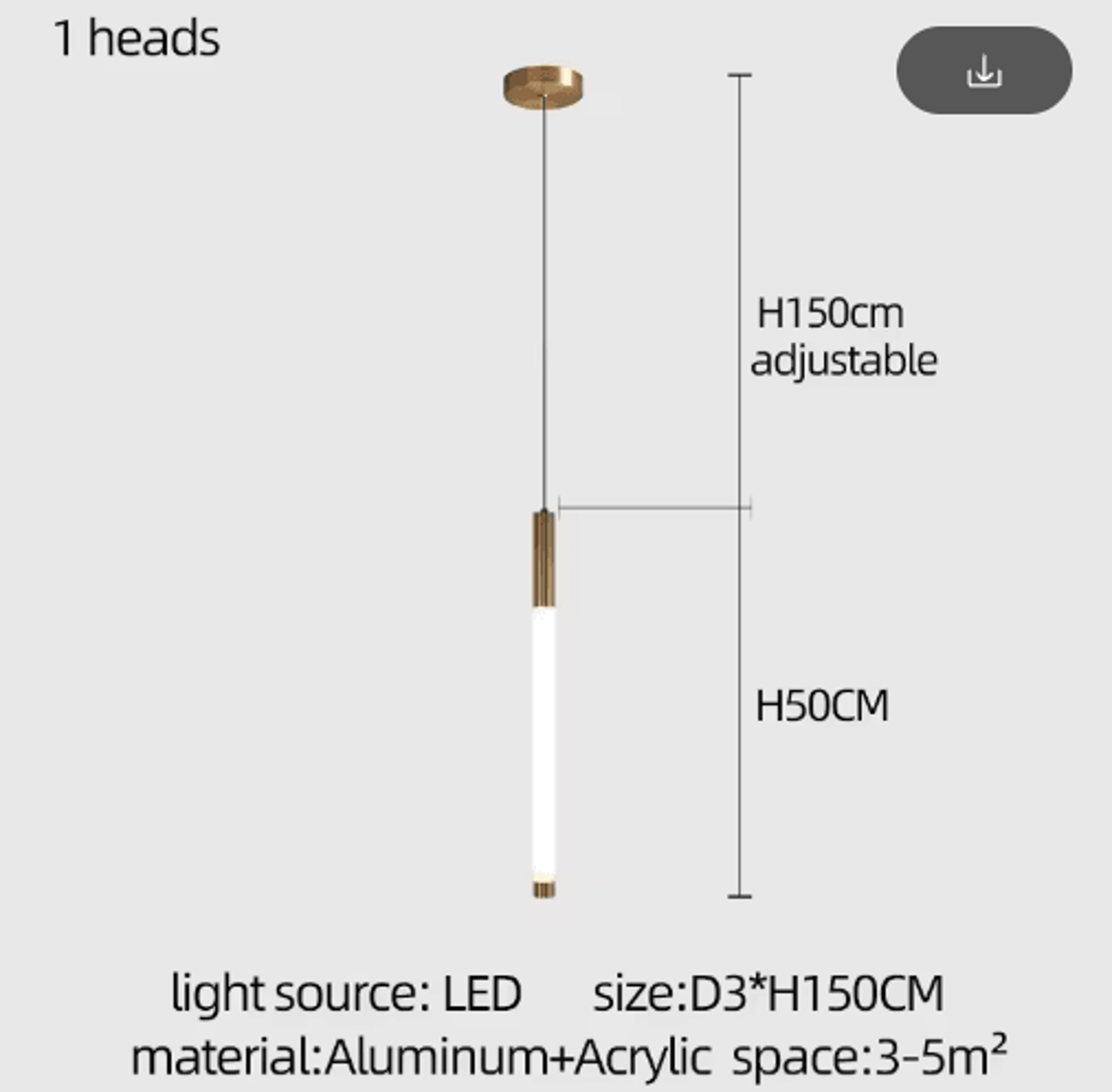 Modern Luxury Vertical LED Chandelier  Long Tube Pendant Light For Staircases 9