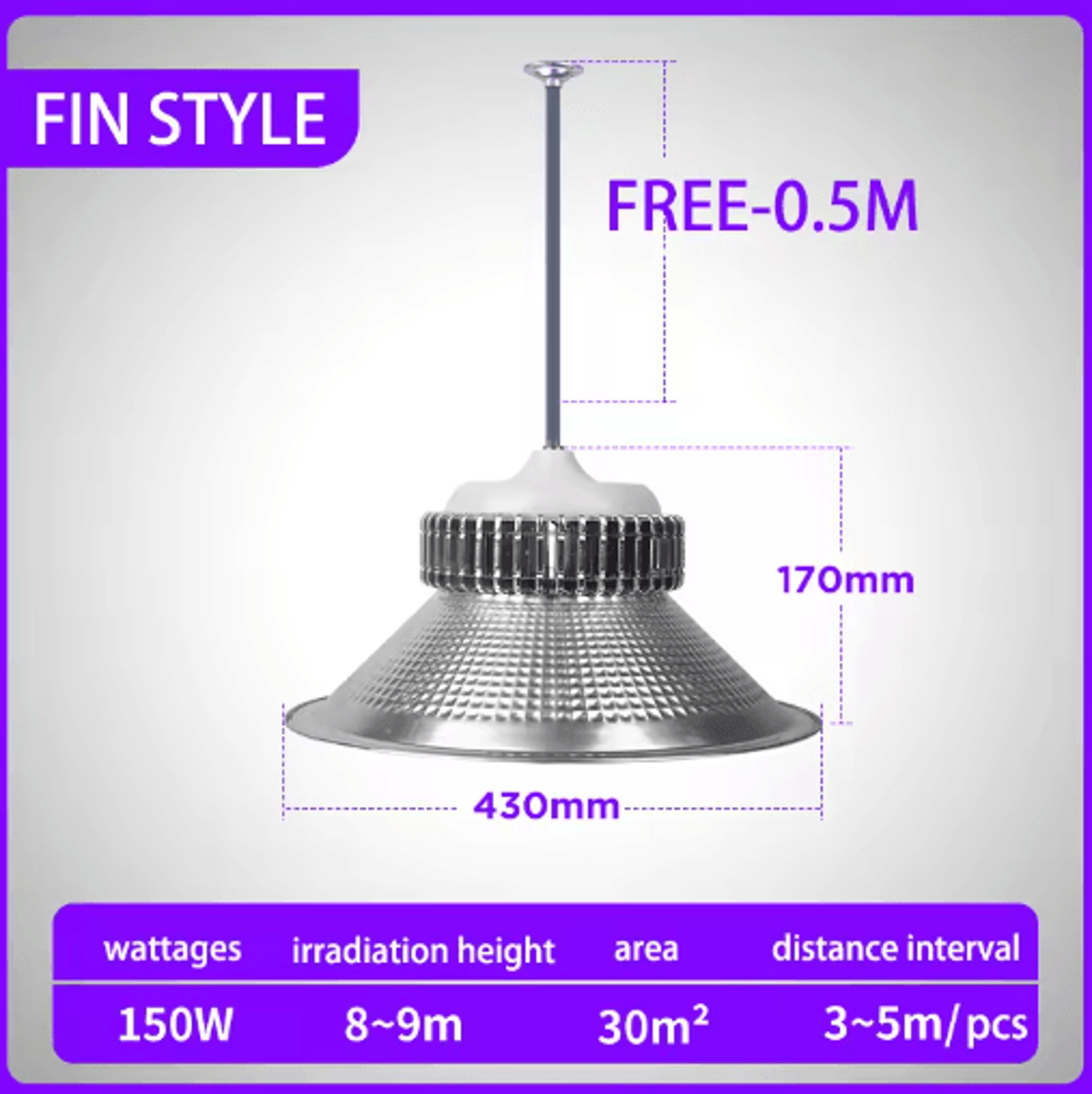 150W200W LED High Bay Light  Super Bright Industrial Garage Lighting 3