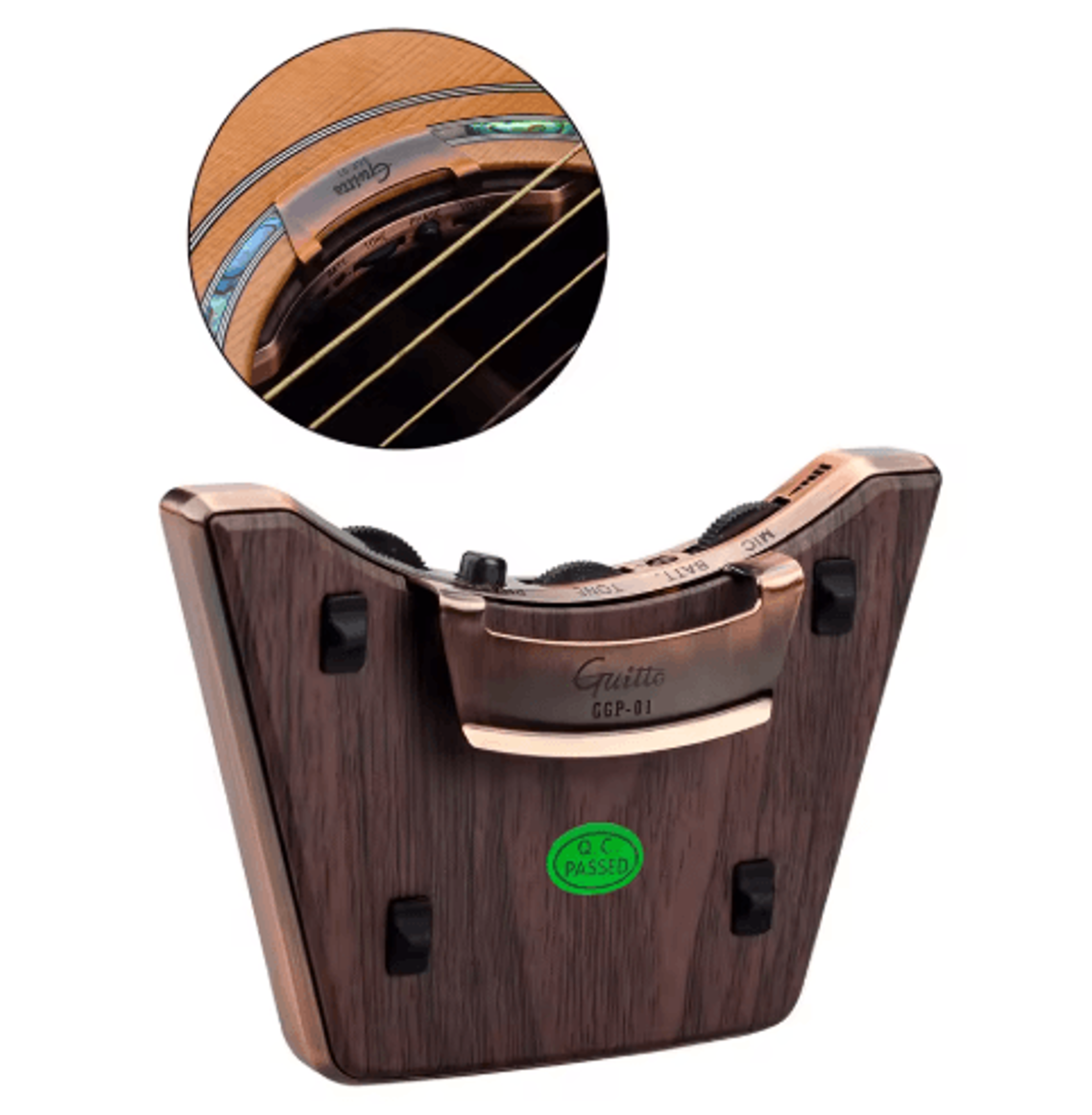 Acoustic Guitar Soundhole Pickup  Dual Piezo  Mic With Volume And Tone Control 1