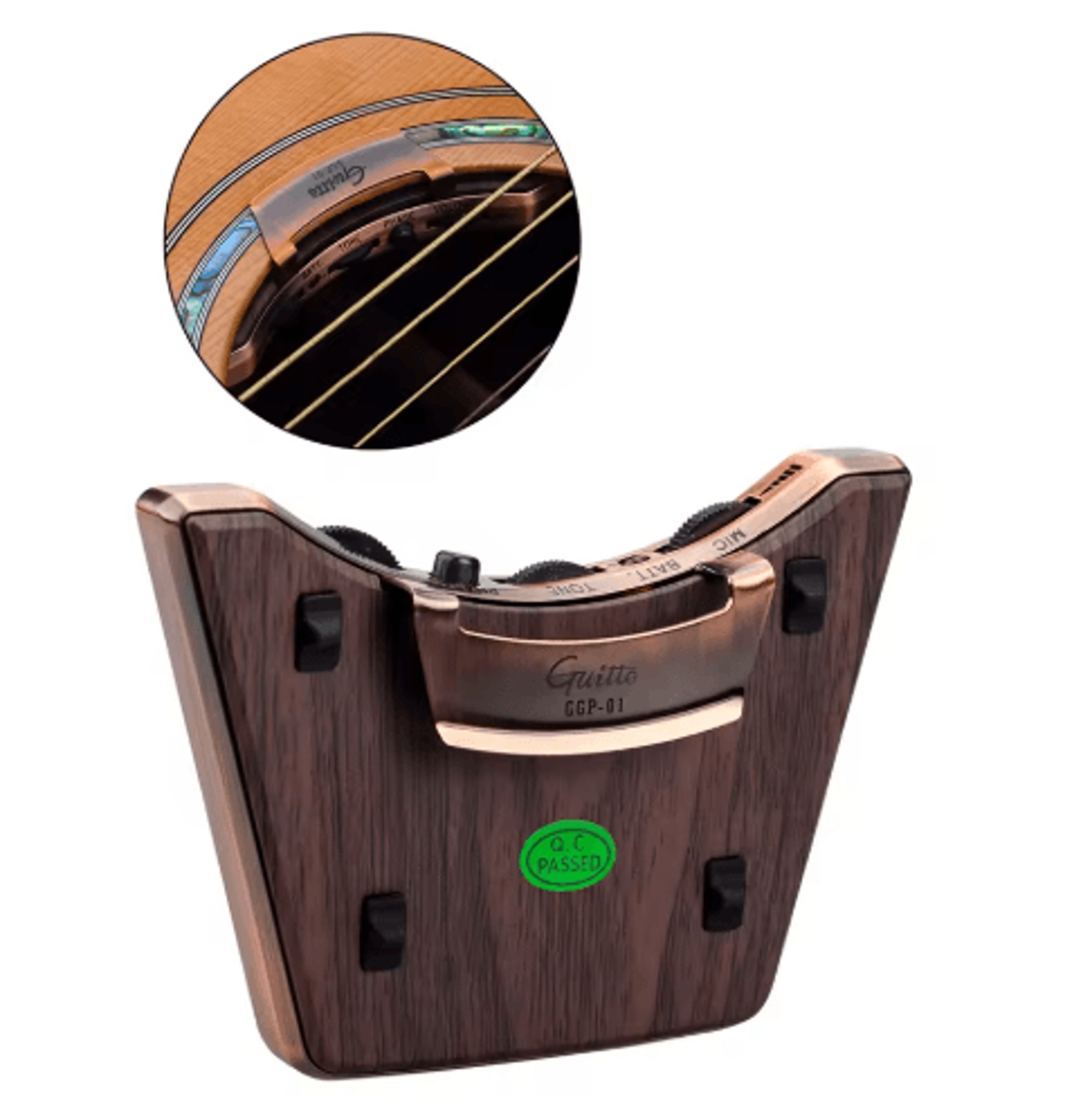 Acoustic Guitar Soundhole Pickup  Dual Piezo  Mic With Volume And Tone Control 2