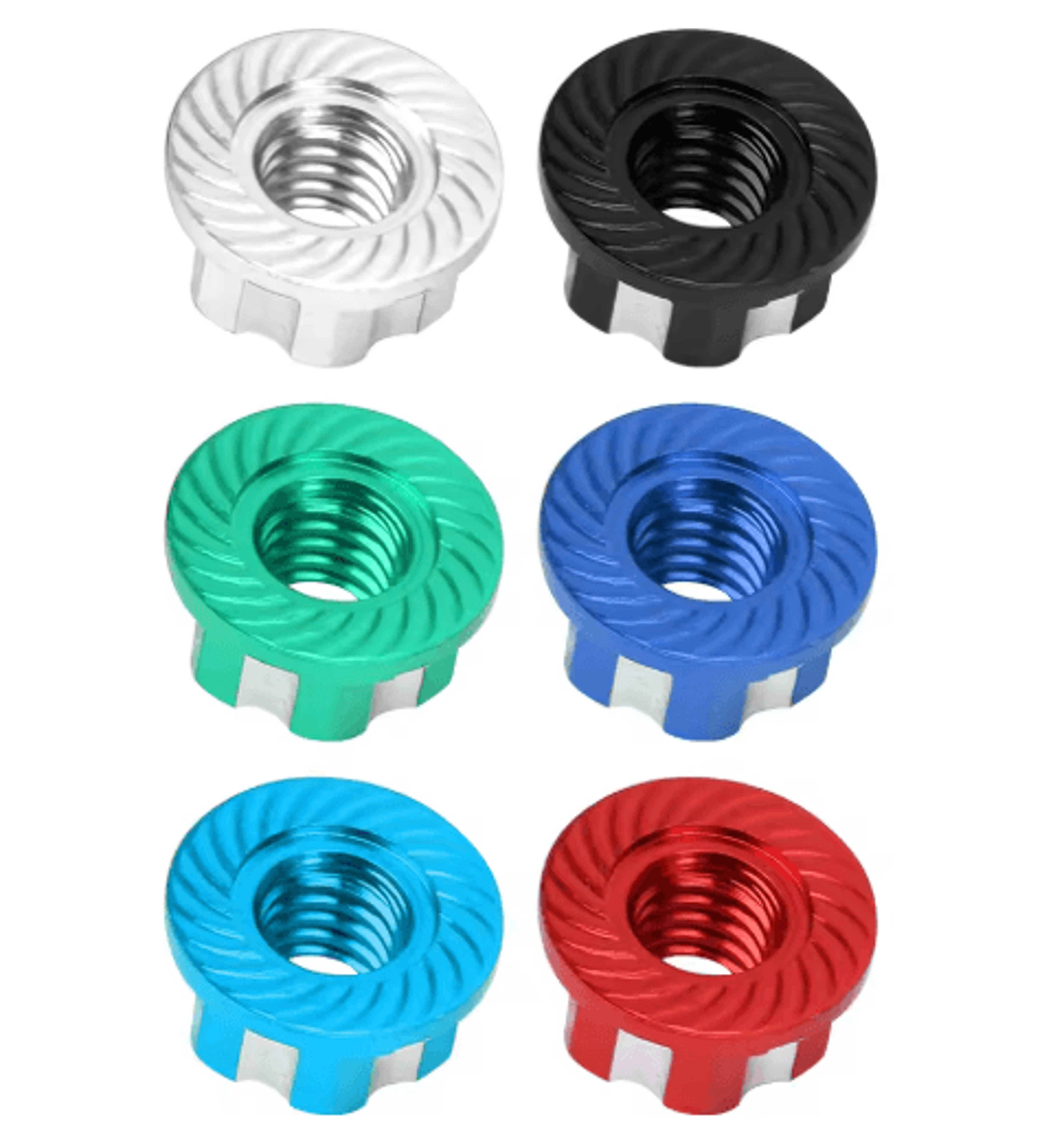 4PCS M4 Aluminum Hex Nuts  Carved Wheel Nuts For 110 RC Cars 8