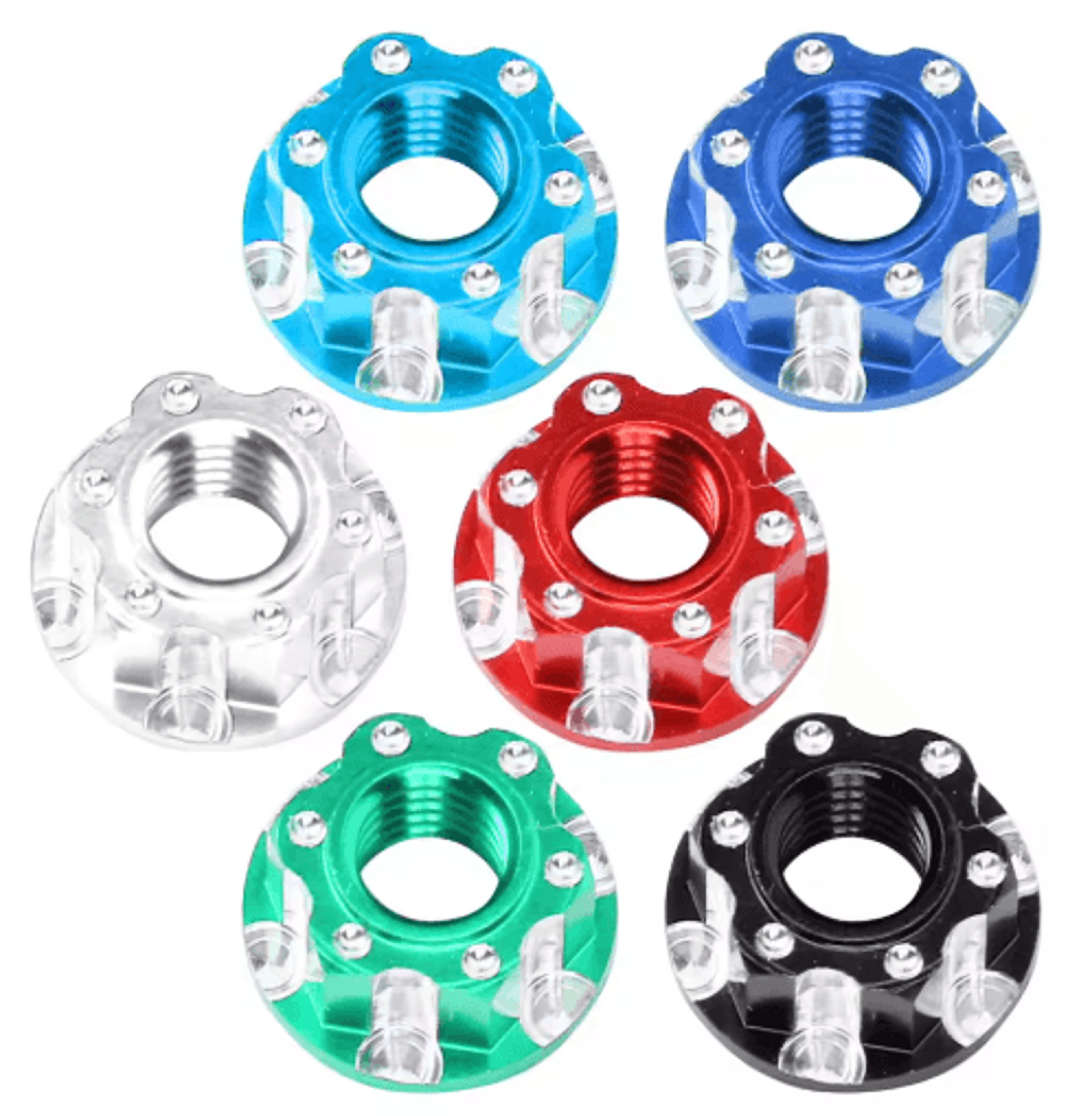 4PCS M4 Aluminum Hex Nuts  Carved Wheel Nuts For 110 RC Cars 0