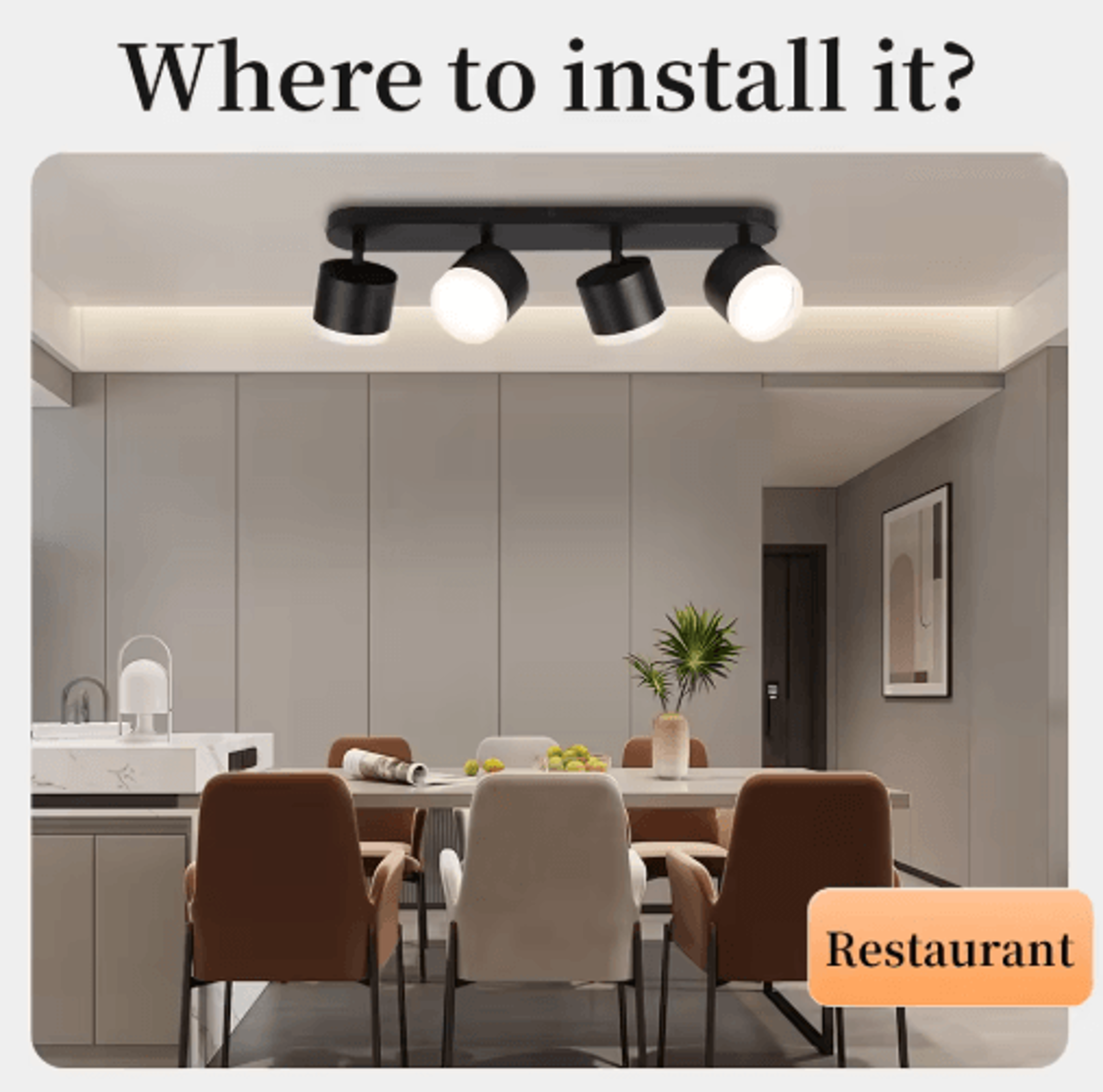 GX53 LED Ceiling Spotlight  220V Replaceable Bulb Lamp For Dining Room  Porch 9