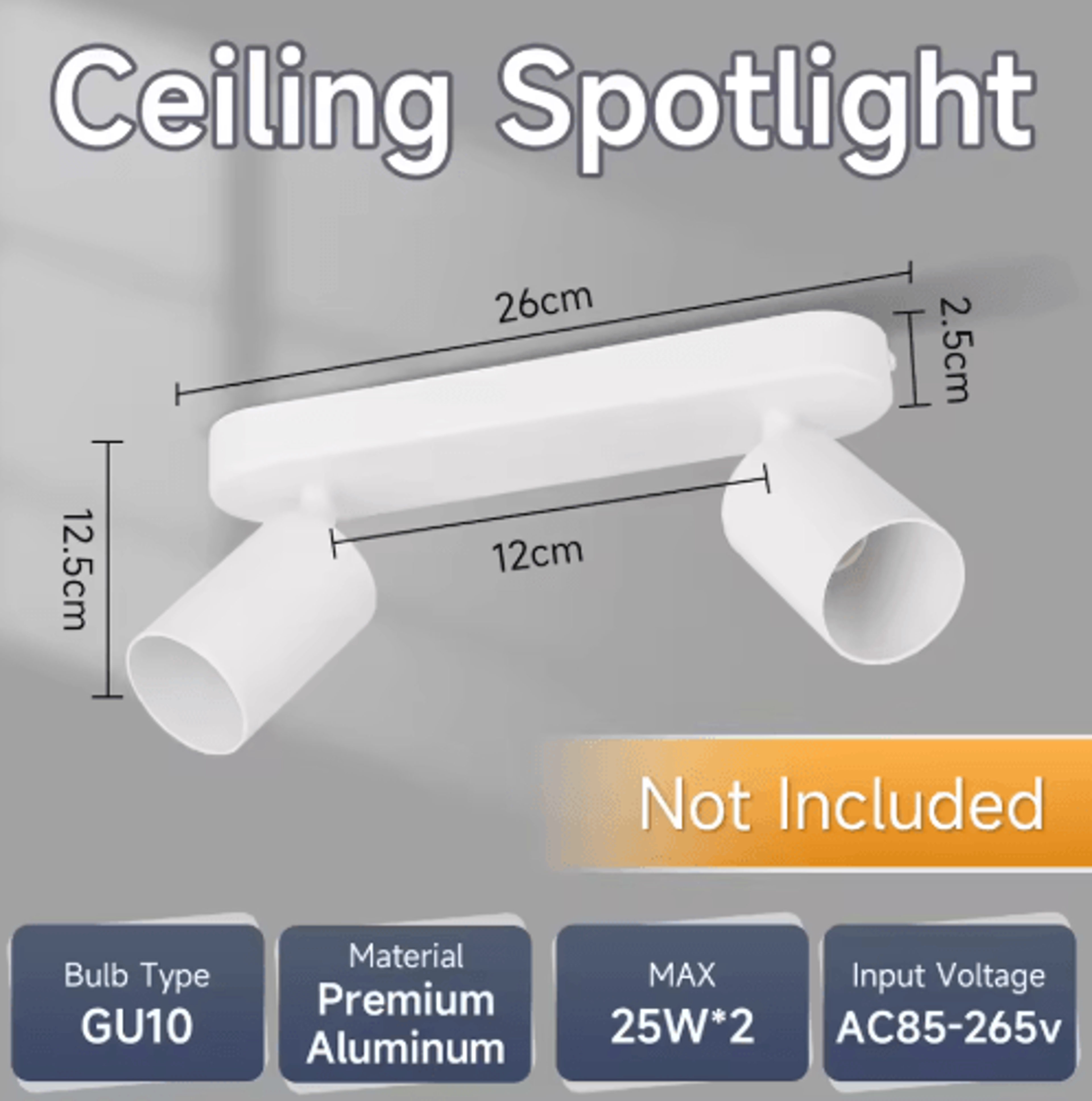 GU10 LED Ceiling Spotlight  Modern Replaceable Bulb Track Light For Home 4