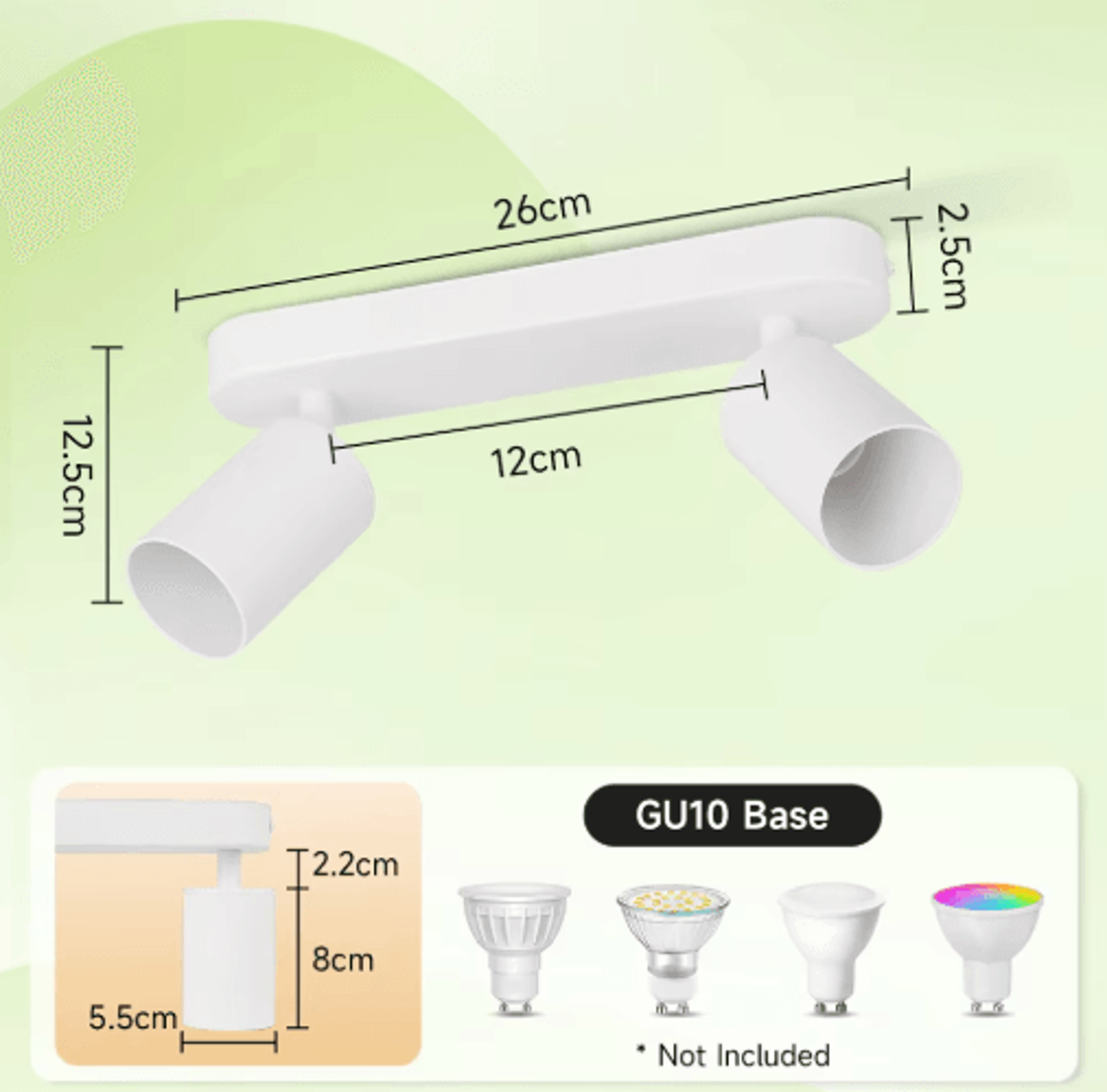 GU10 LED Ceiling Spotlight  Modern Replaceable Bulb Track Light For Home 10